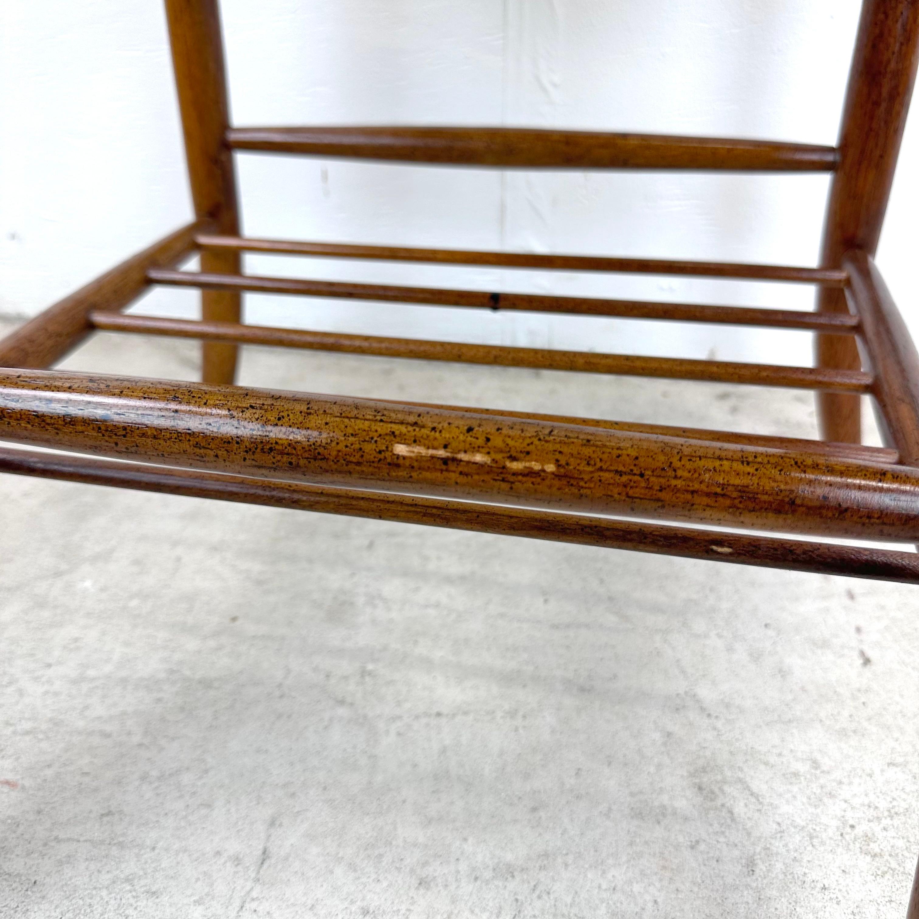 Antique Side Chair With Cane Seat and Spindle Back For Sale 6