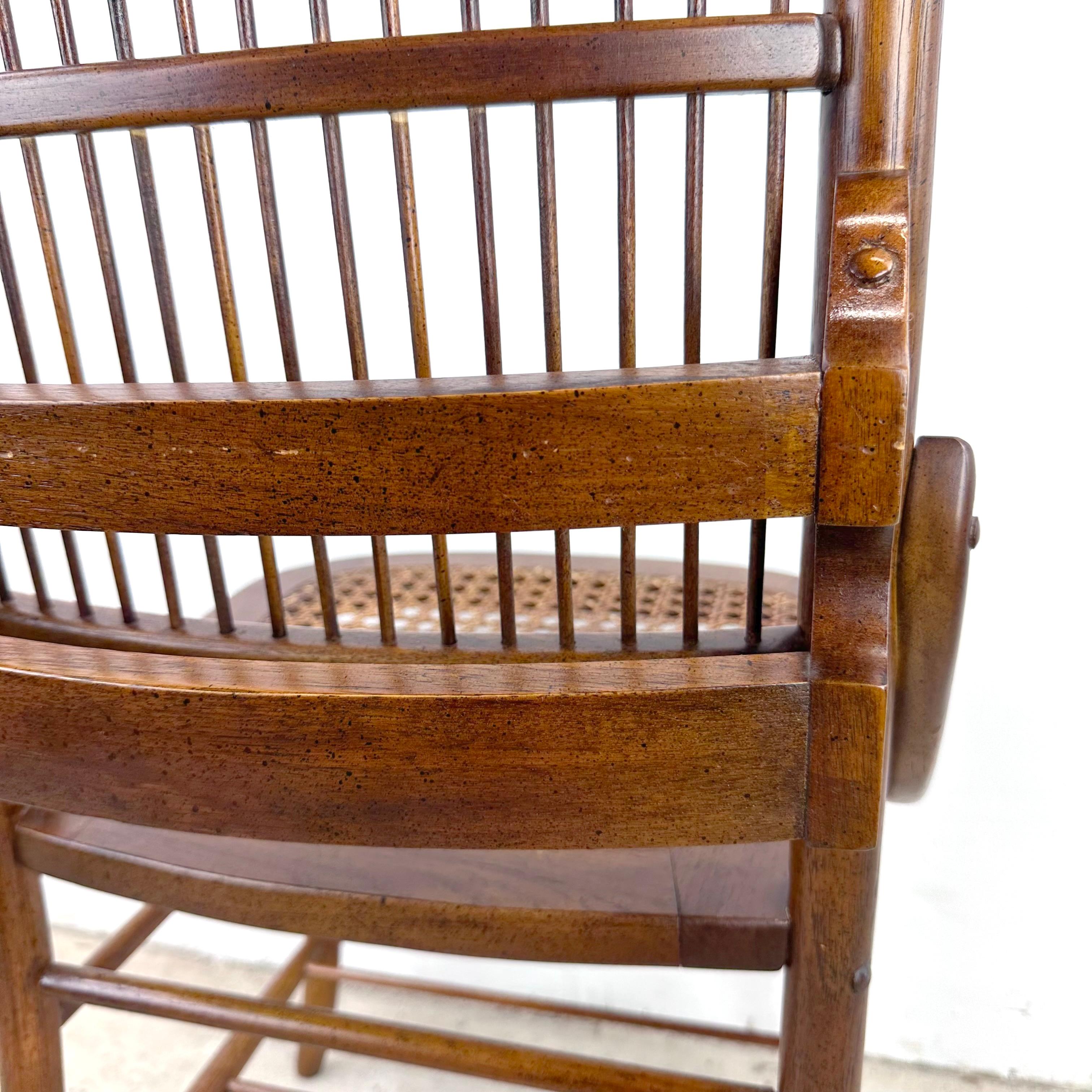 Antique Side Chair With Cane Seat and Spindle Back For Sale 7