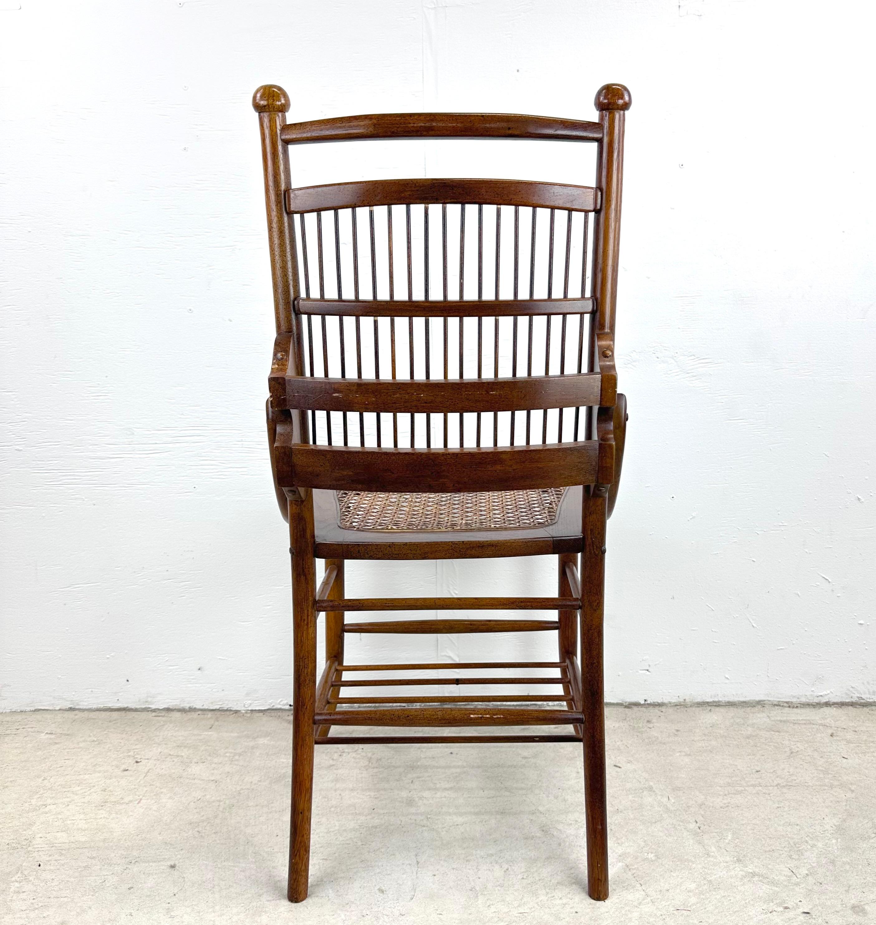 Antique Side Chair With Cane Seat and Spindle Back In Good Condition For Sale In Trenton, NJ