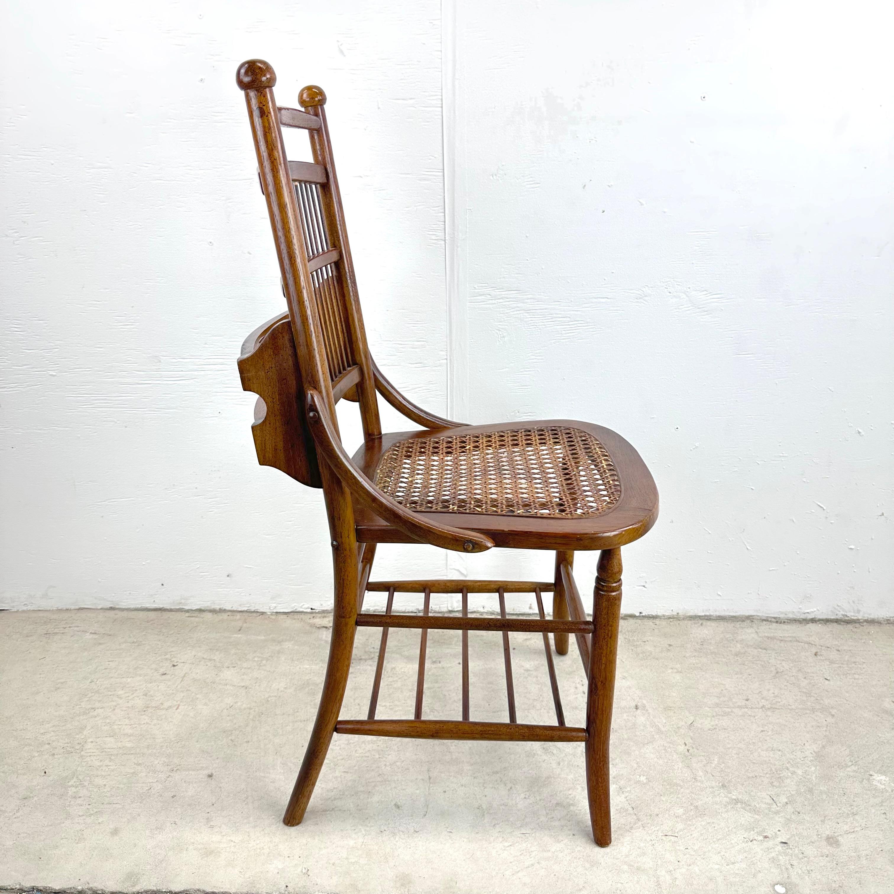 20th Century Antique Side Chair With Cane Seat and Spindle Back For Sale