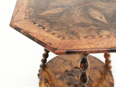 Antique Side Lamp Bobbin Turned Jerusalem Gypsy Table