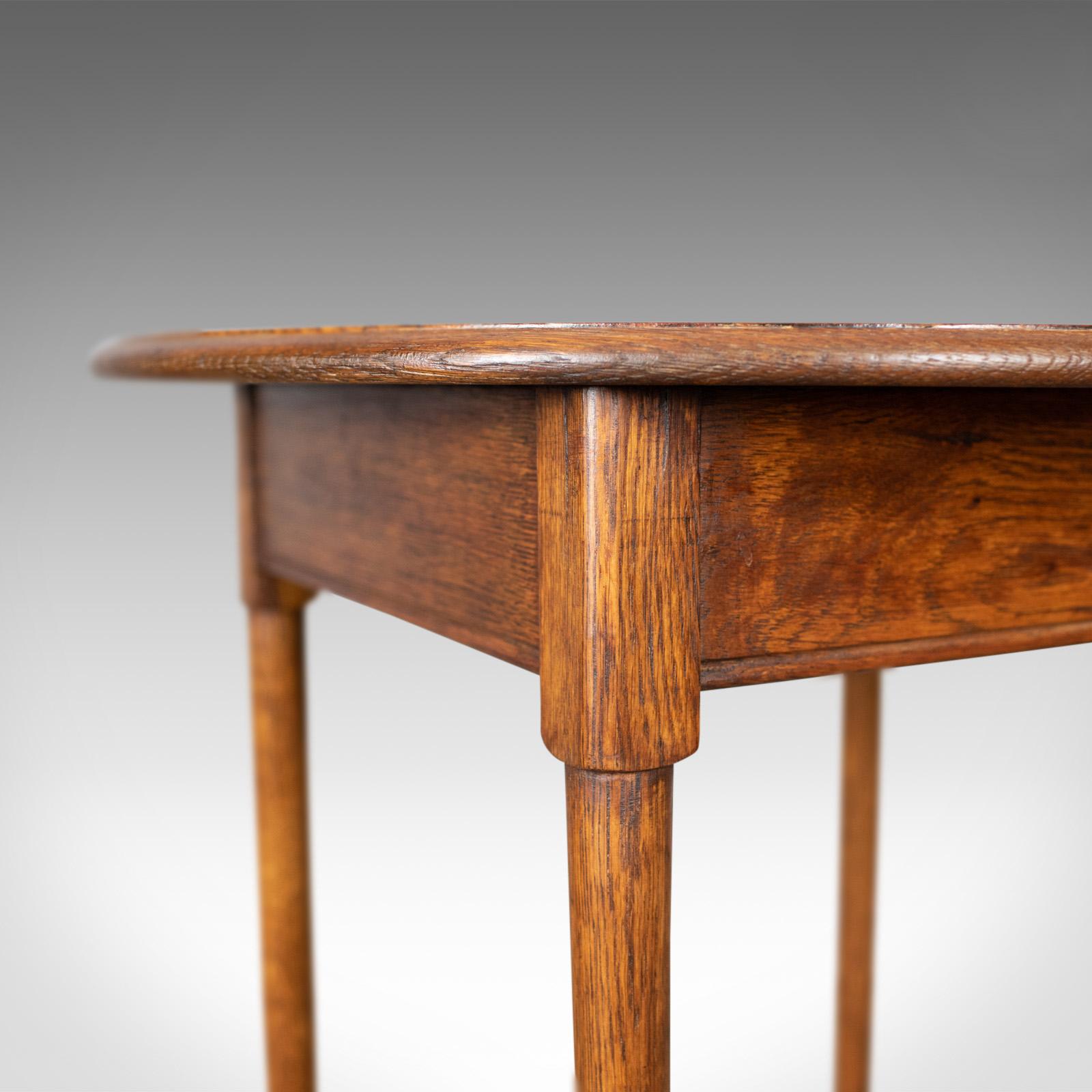 Antique Side Table, English, Edwardian, Oak, Lamp, circa 1910 1
