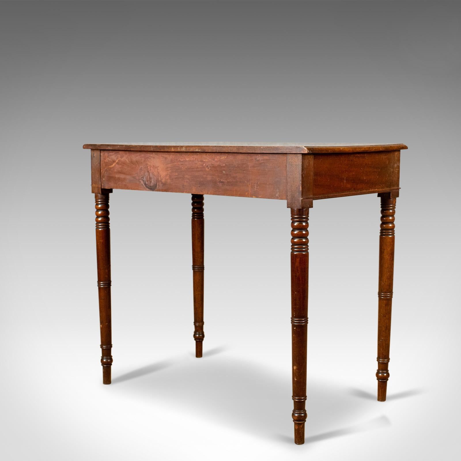18th Century and Earlier Antique Side Table, English, Georgian, Mahogany Bow Fronted Console Table