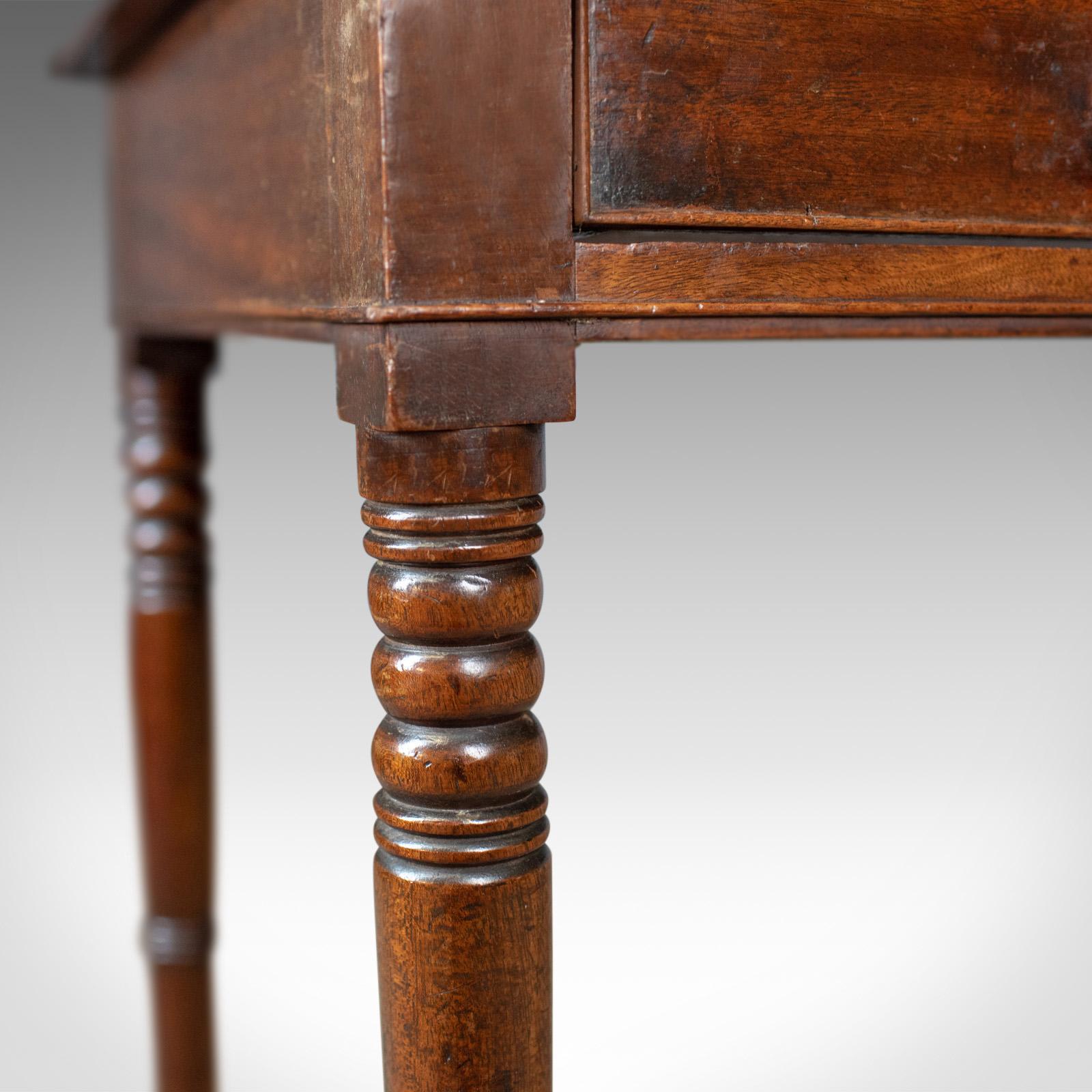 Antique Side Table, English, Georgian, Mahogany Bow Fronted Console Table 4