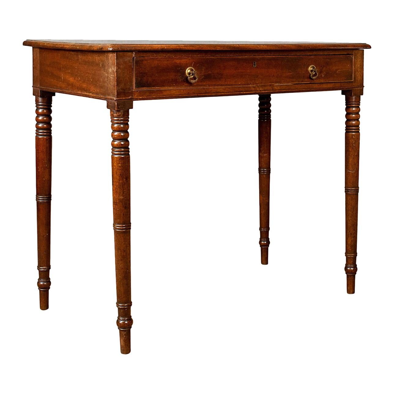 Antique Side Table, English, Georgian, Mahogany Bow Fronted Console Table