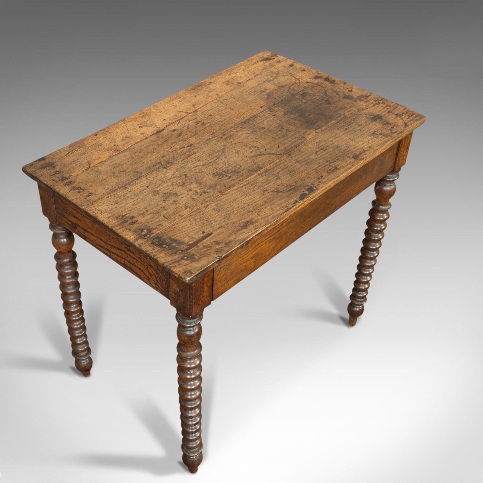 Antique Side Table, English, Oak, Desk, Occasional, Georgian, circa 1780 3
