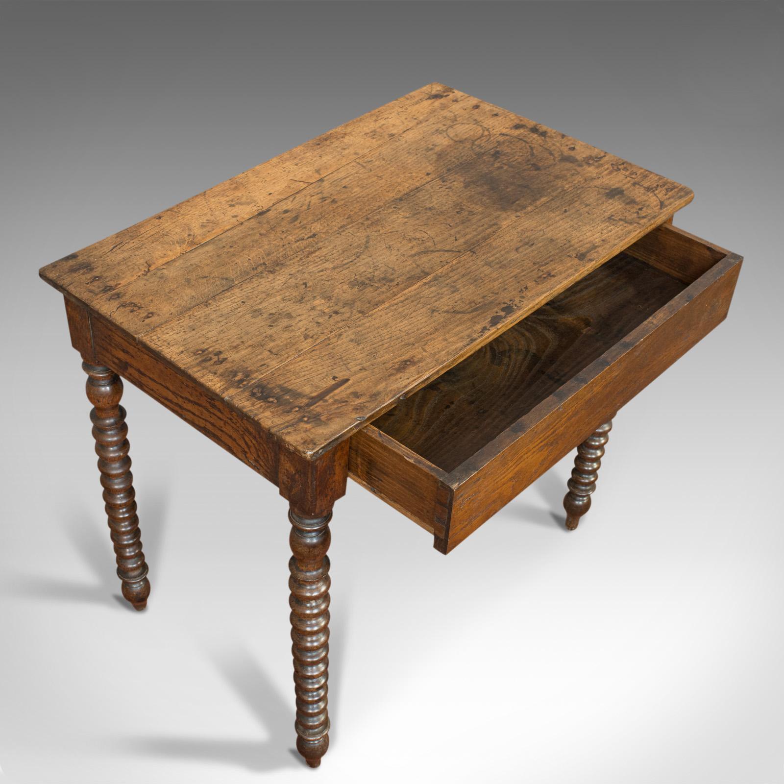 Antique Side Table, English, Oak, Desk, Occasional, Georgian, circa 1780 4