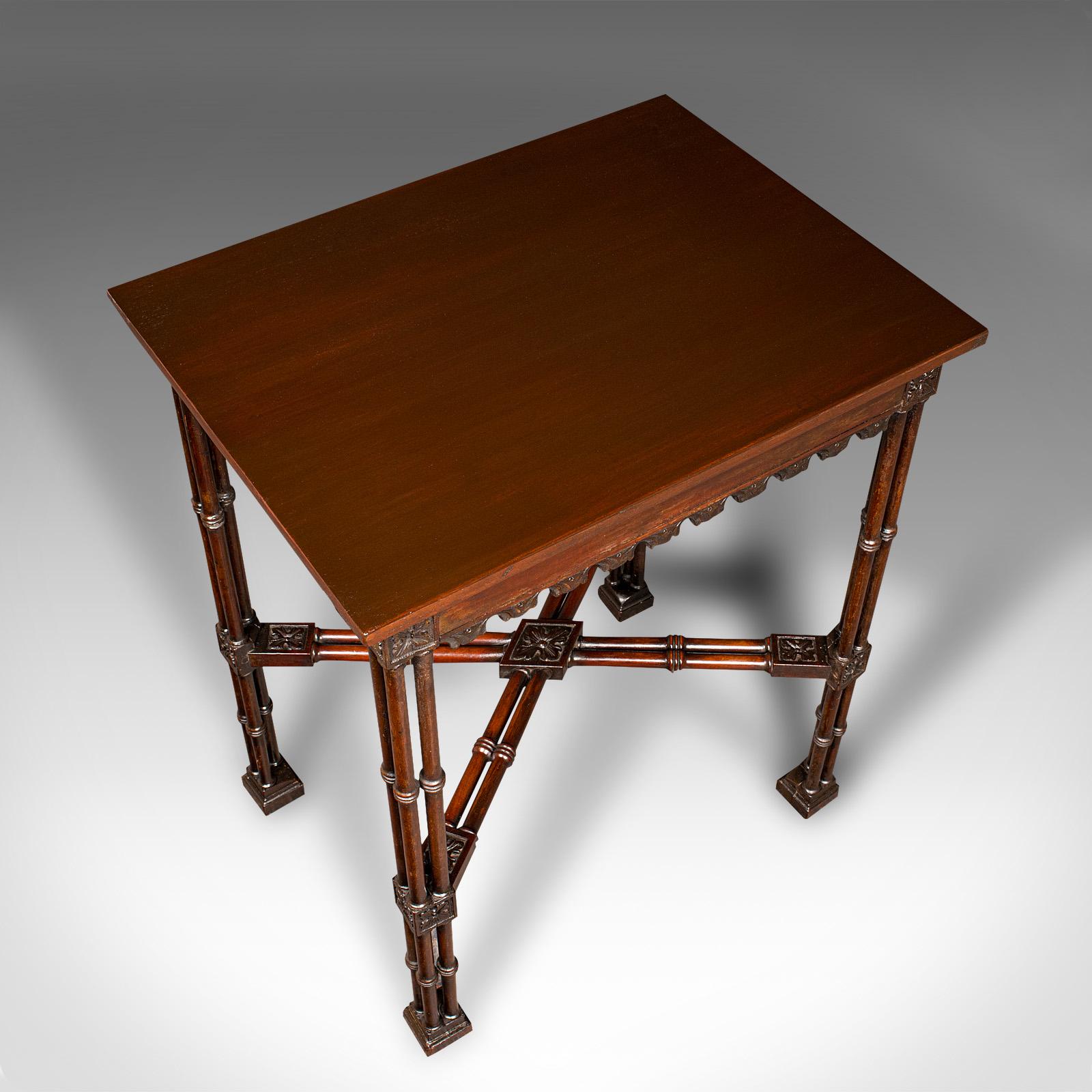 Wood Antique Side Table, English, Occasional, Chippendale Taste, Georgian, Circa 1800 For Sale