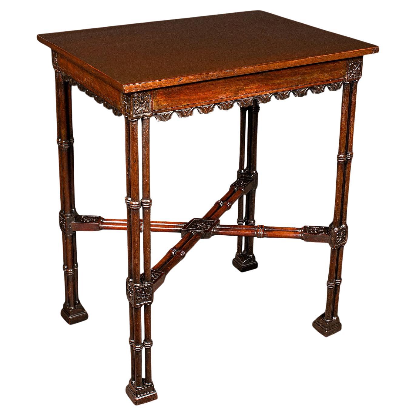 Antiker Beistelltisch, englisch, beige, Chippendale-Tisch, georgianisch, um 1800