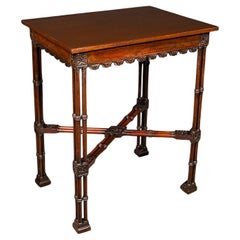 Antiker Beistelltisch, englisch, beige, Chippendale-Tisch, georgianisch, um 1800