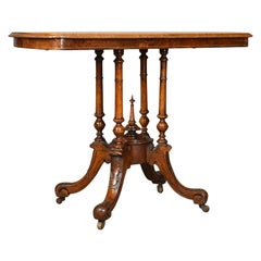 Antique Side Table, English, Victorian, Burr Walnut, circa 1870