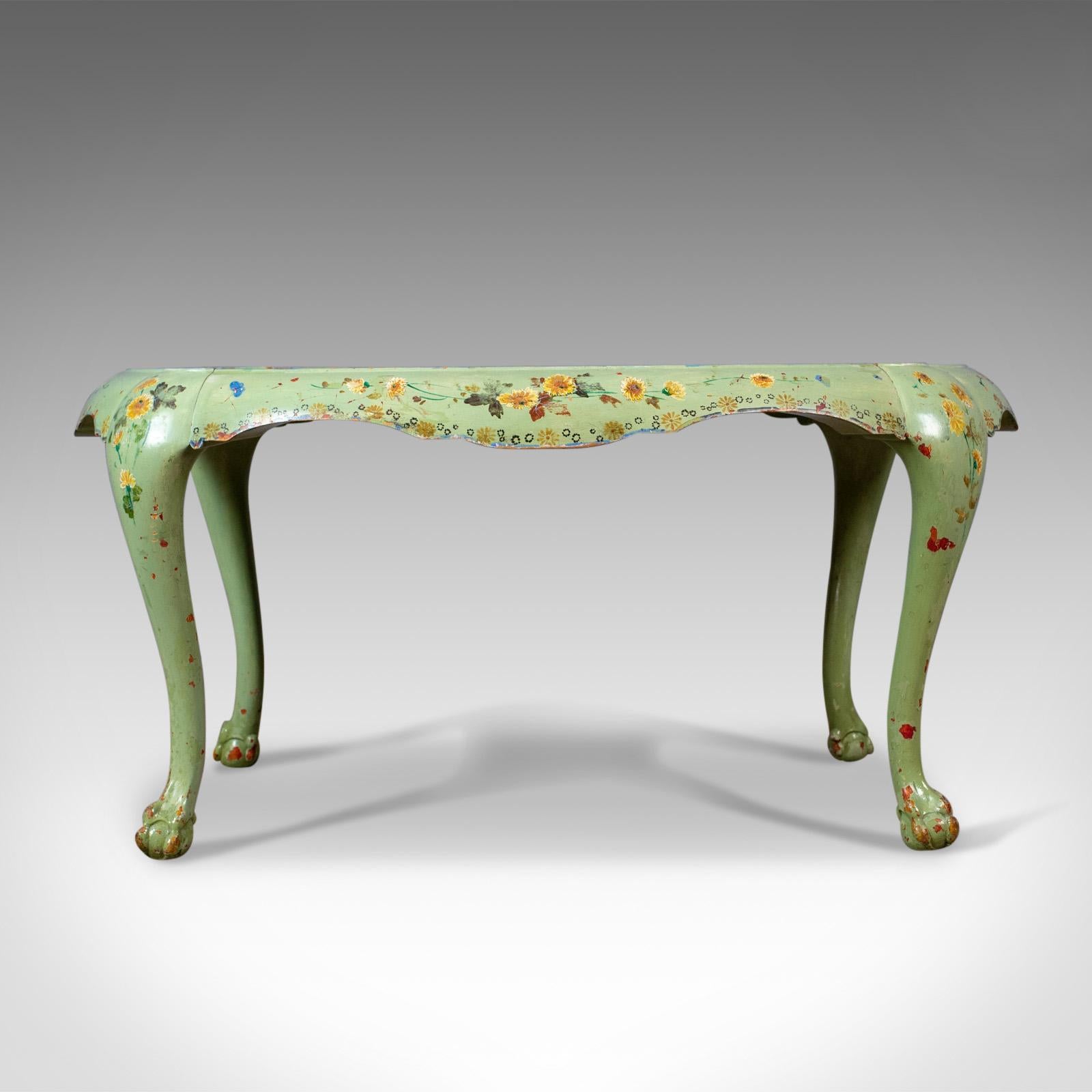 French Provincial Antique Side Table, French, Country, Hand-Painted, Coffee, Early 20th Century