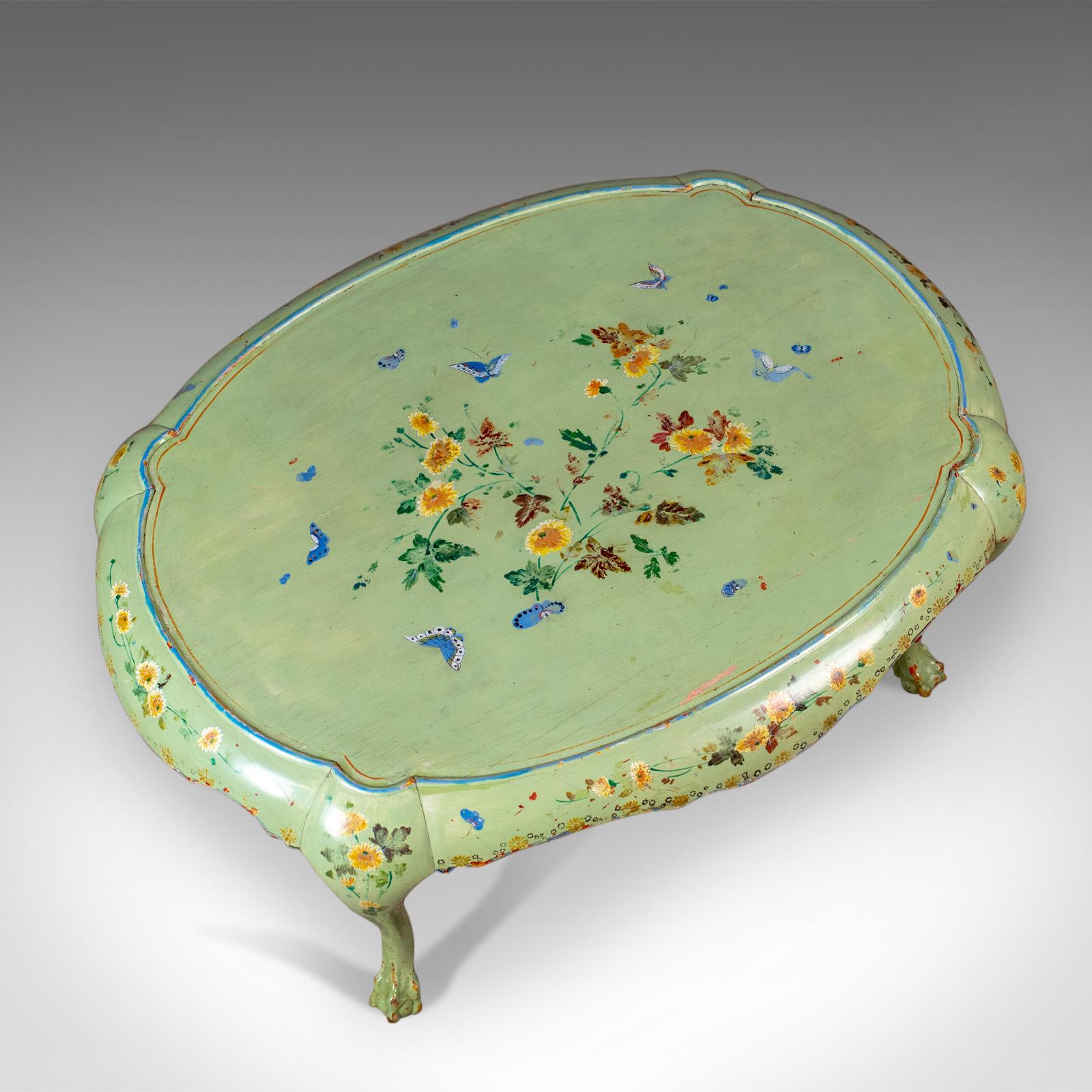 Antique Side Table, French, Country, Hand-Painted, Coffee, Early 20th Century 1