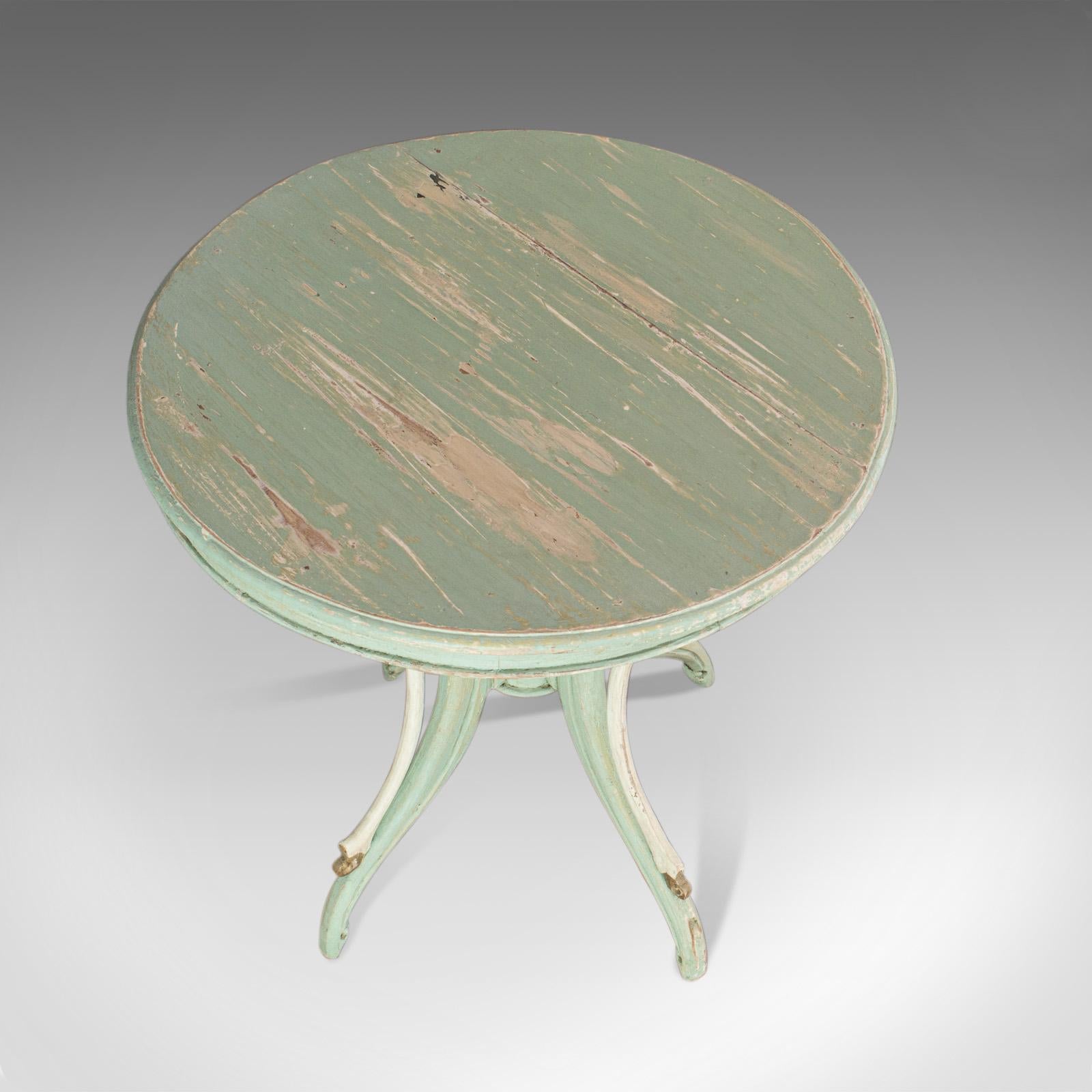 19th Century Antique Side Table, French, Painted, Pine, Cafe, Lamp, Occasional, circa 1890