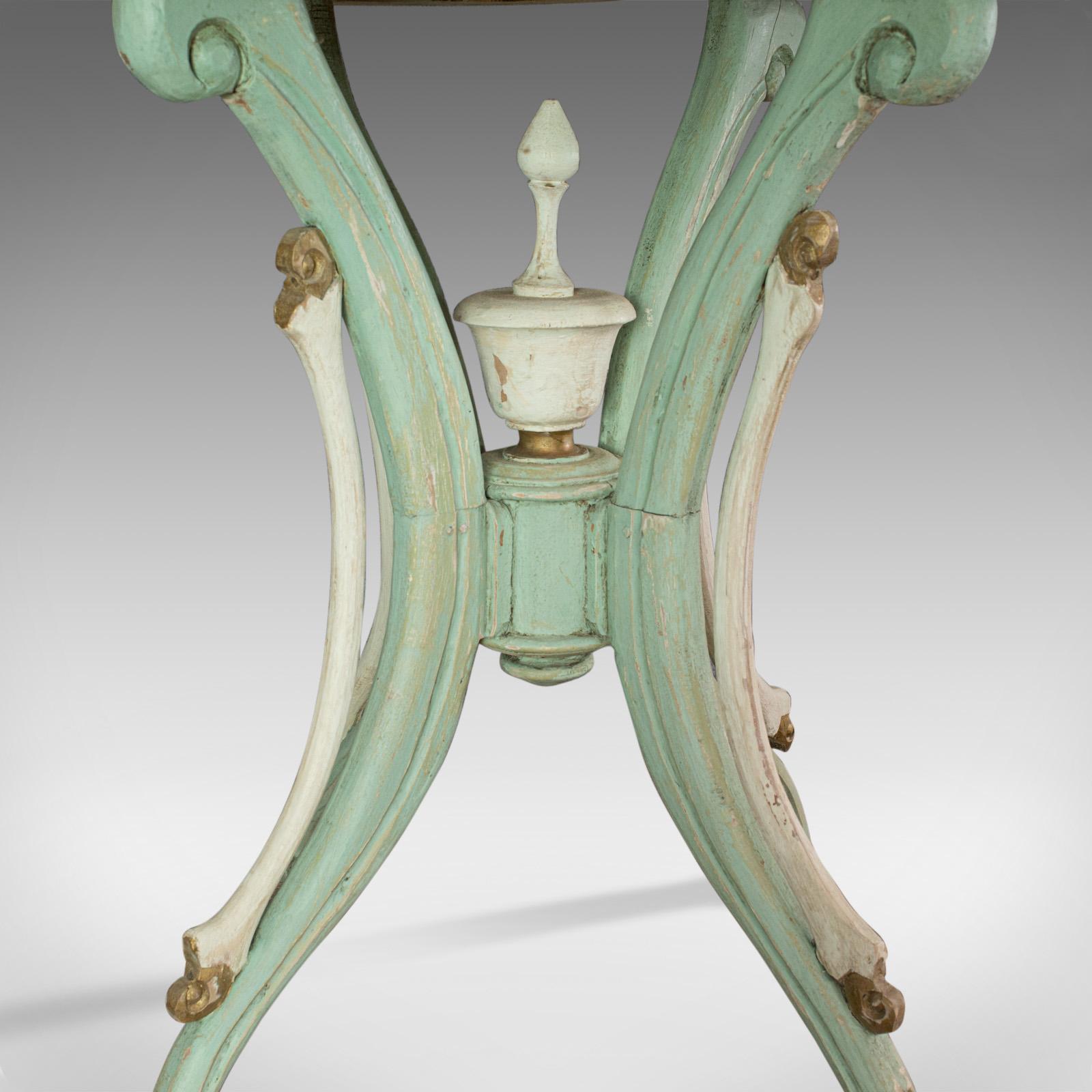 Antique Side Table, French, Painted, Pine, Cafe, Lamp, Occasional, circa 1890 1