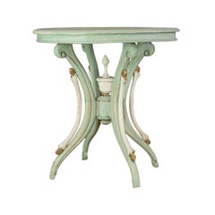 Antique Side Table, French, Painted, Pine, Cafe, Lamp, Occasional, circa 1890