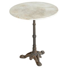 Antique Side Table in Wrought Iron and Marble