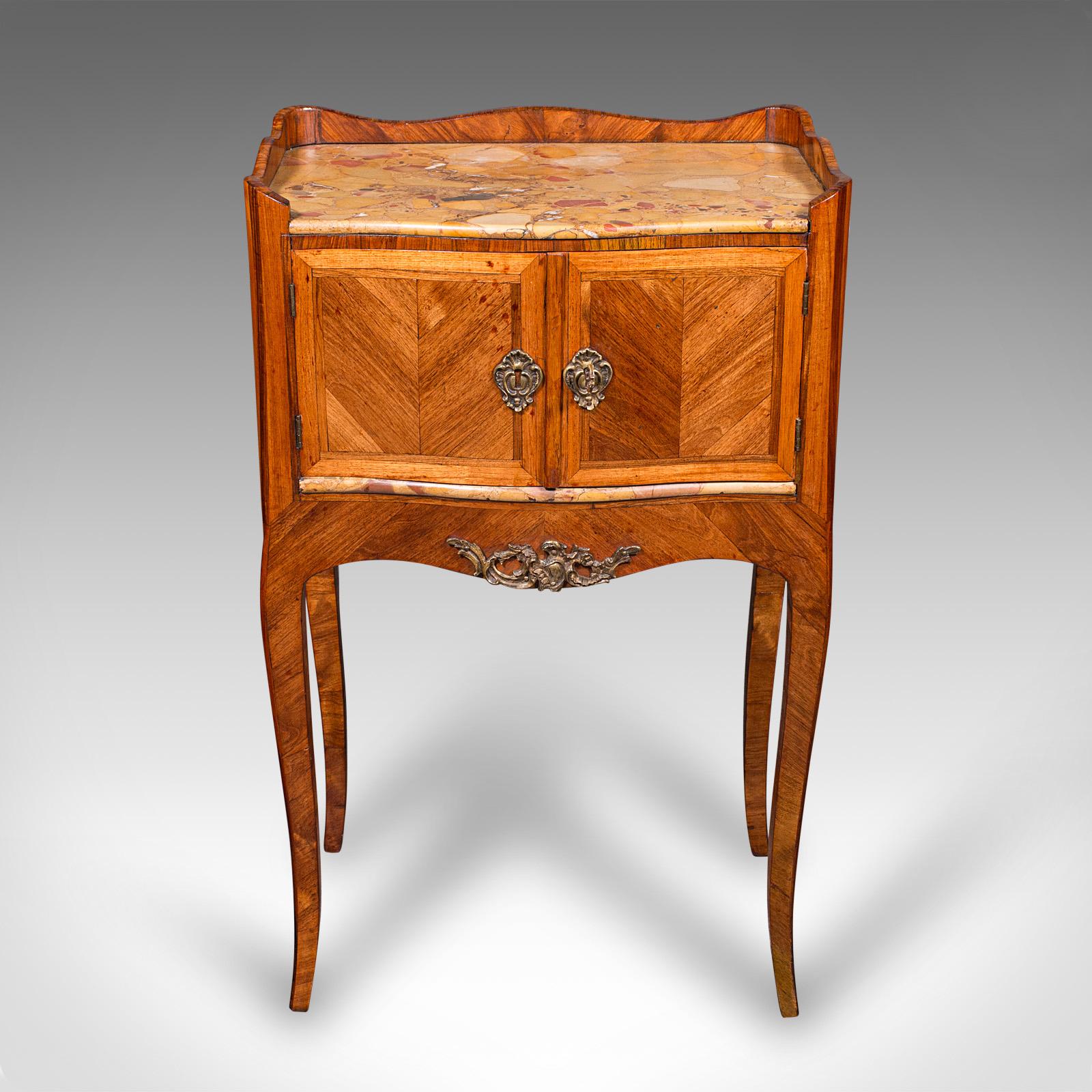 Table d'appoint ancienne, italienne, en bois de roi, en marbre, table de chevet, victorienne Bon état - En vente à Hele, Devon, GB