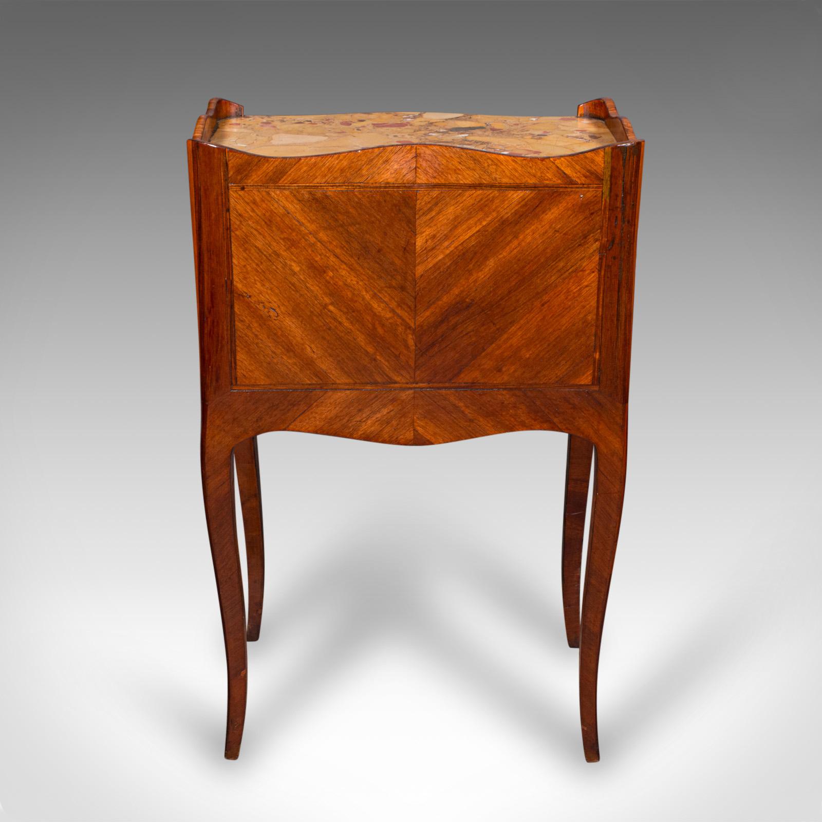 Marbre Table d'appoint ancienne, italienne, en bois de roi, en marbre, table de chevet, victorienne en vente