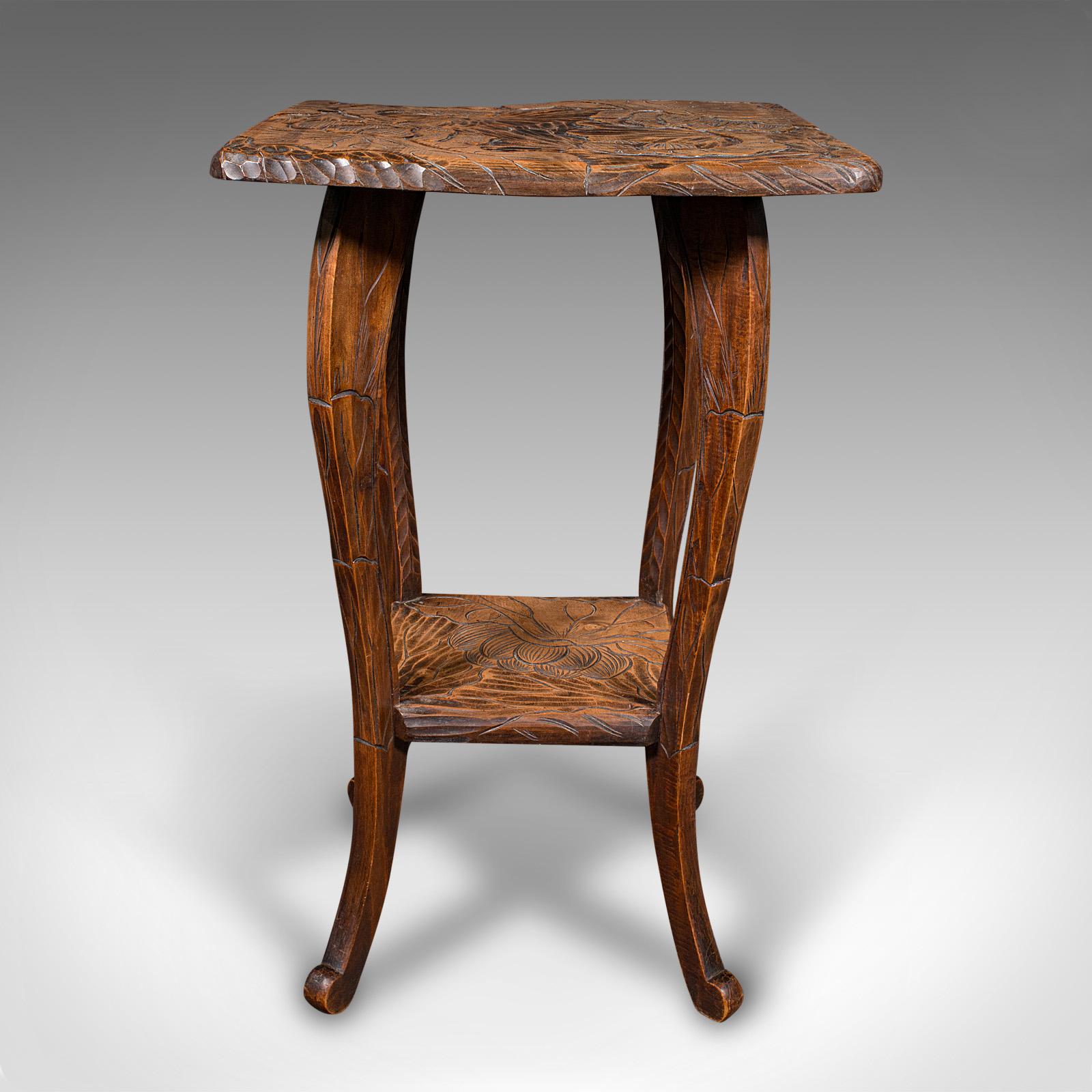 Antiker Beistelltisch, Japanisch, Lampe, Jardiniere Stand, Arts & Craft, Edwardian (Ulmenholz) im Angebot