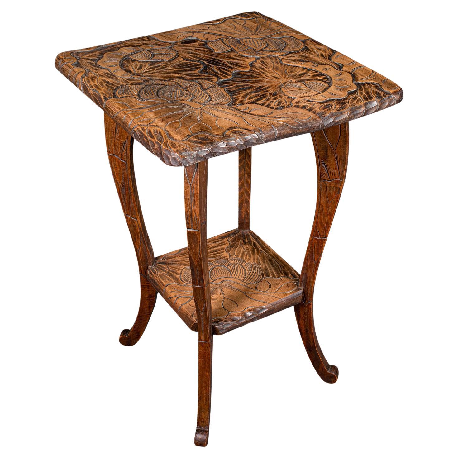 Antiker Beistelltisch, Japanisch, Lampe, Jardiniere Stand, Arts & Craft, Edwardian