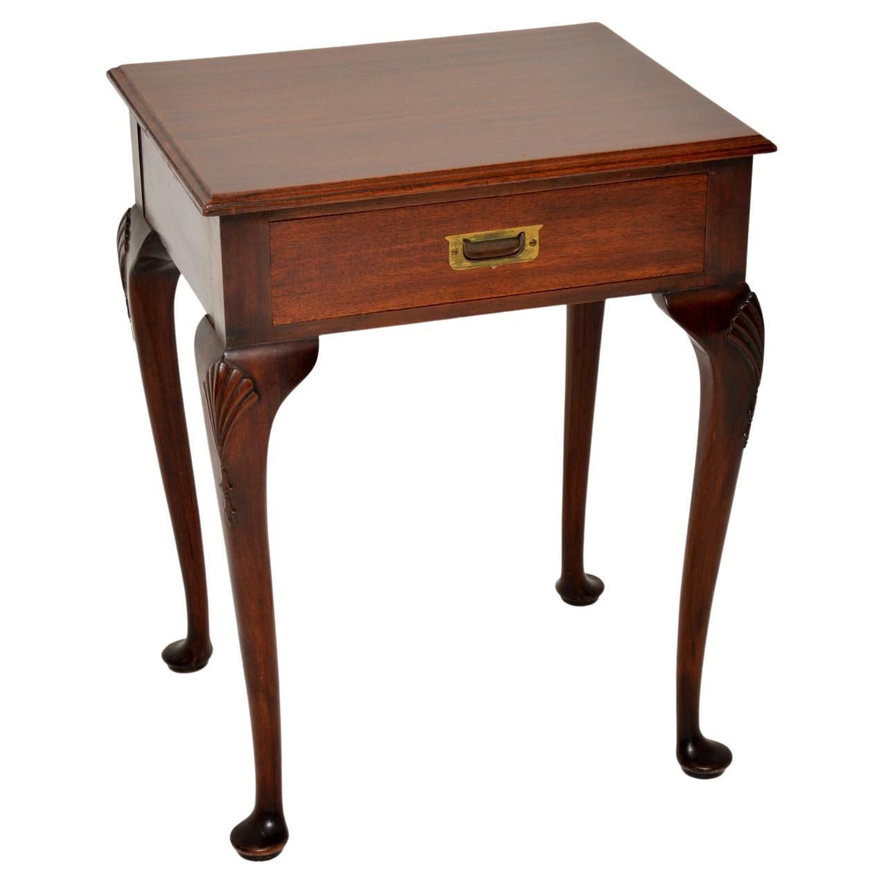 Spanish Natural Sliced Tree Trunk Side Table w/ Iron Legs For Sale at