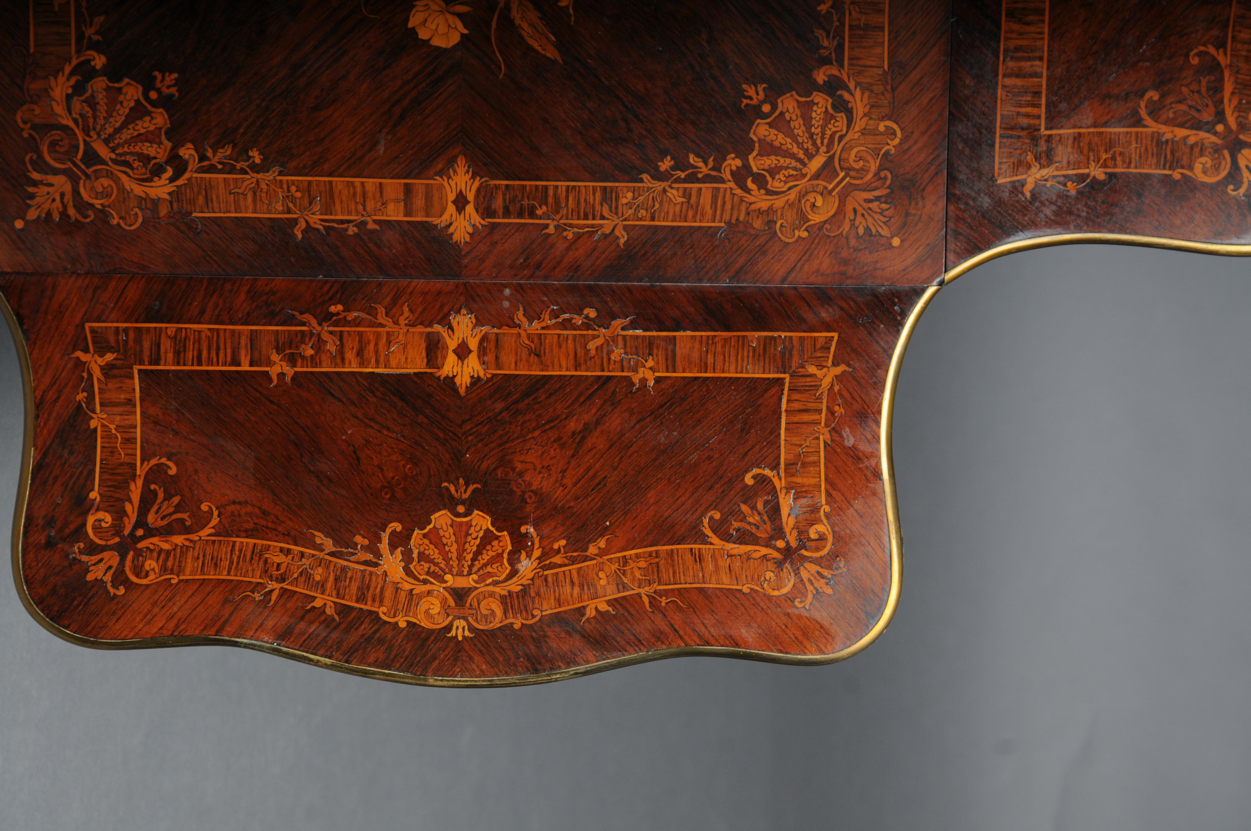 Antique side table, Paris around 1870 marquetry veneer. For Sale 5