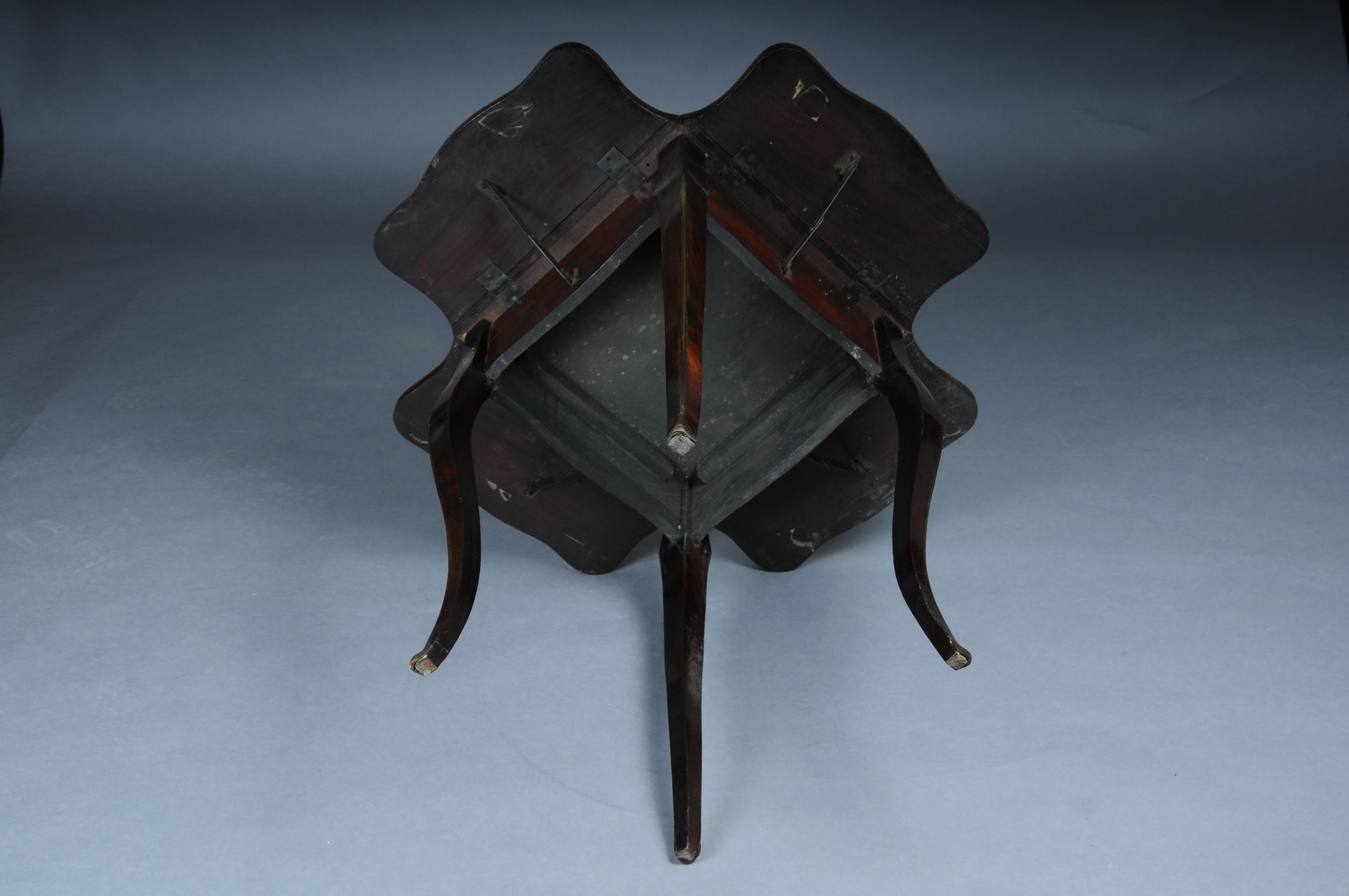 Antique side table, Paris around 1870 marquetry veneer. For Sale 10