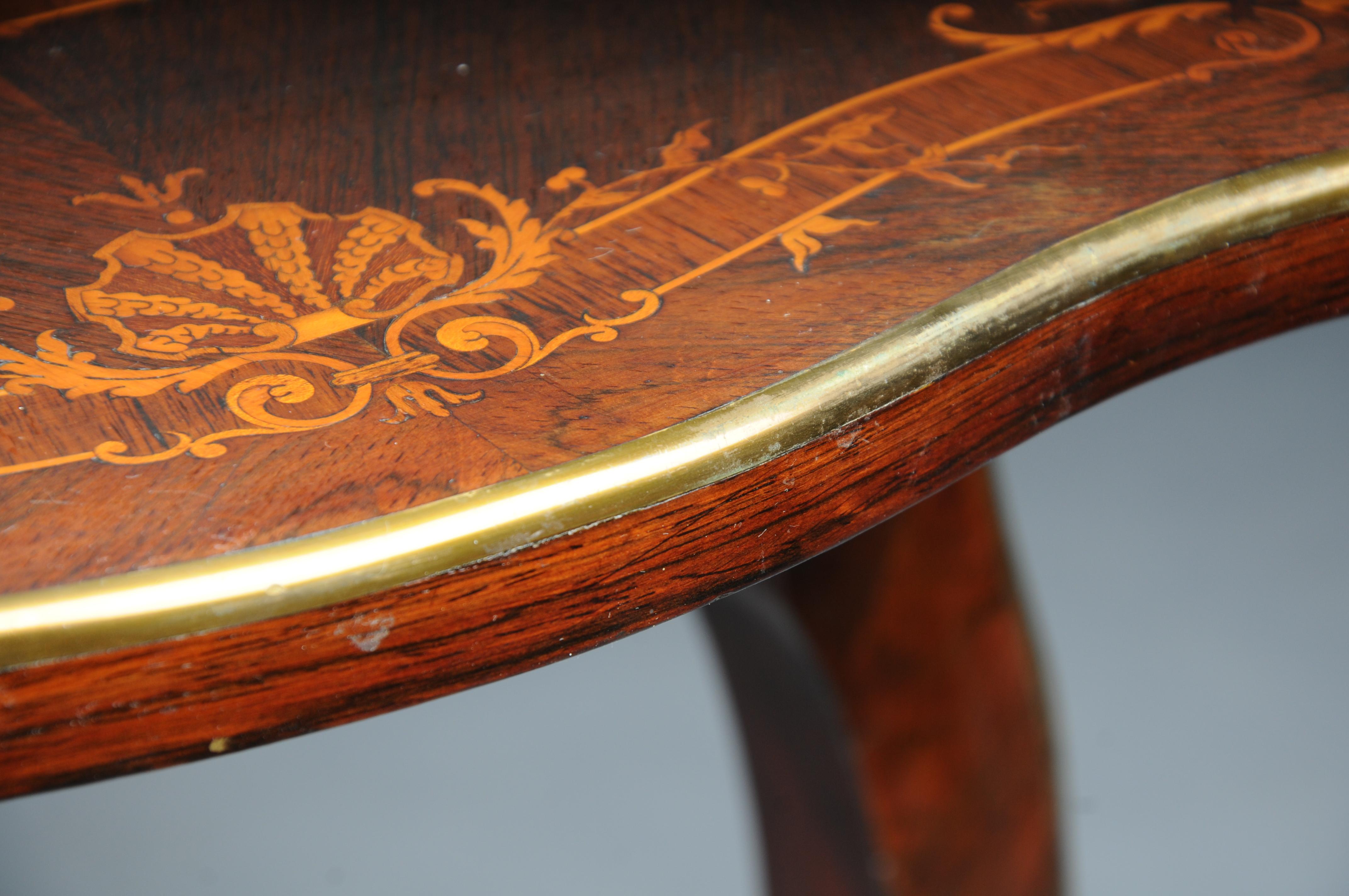 Antique side table, Paris around 1870 marquetry veneer. For Sale 2