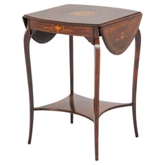 Mesa auxiliar antigua con incrustaciones de palisandro Ocasional, 1880