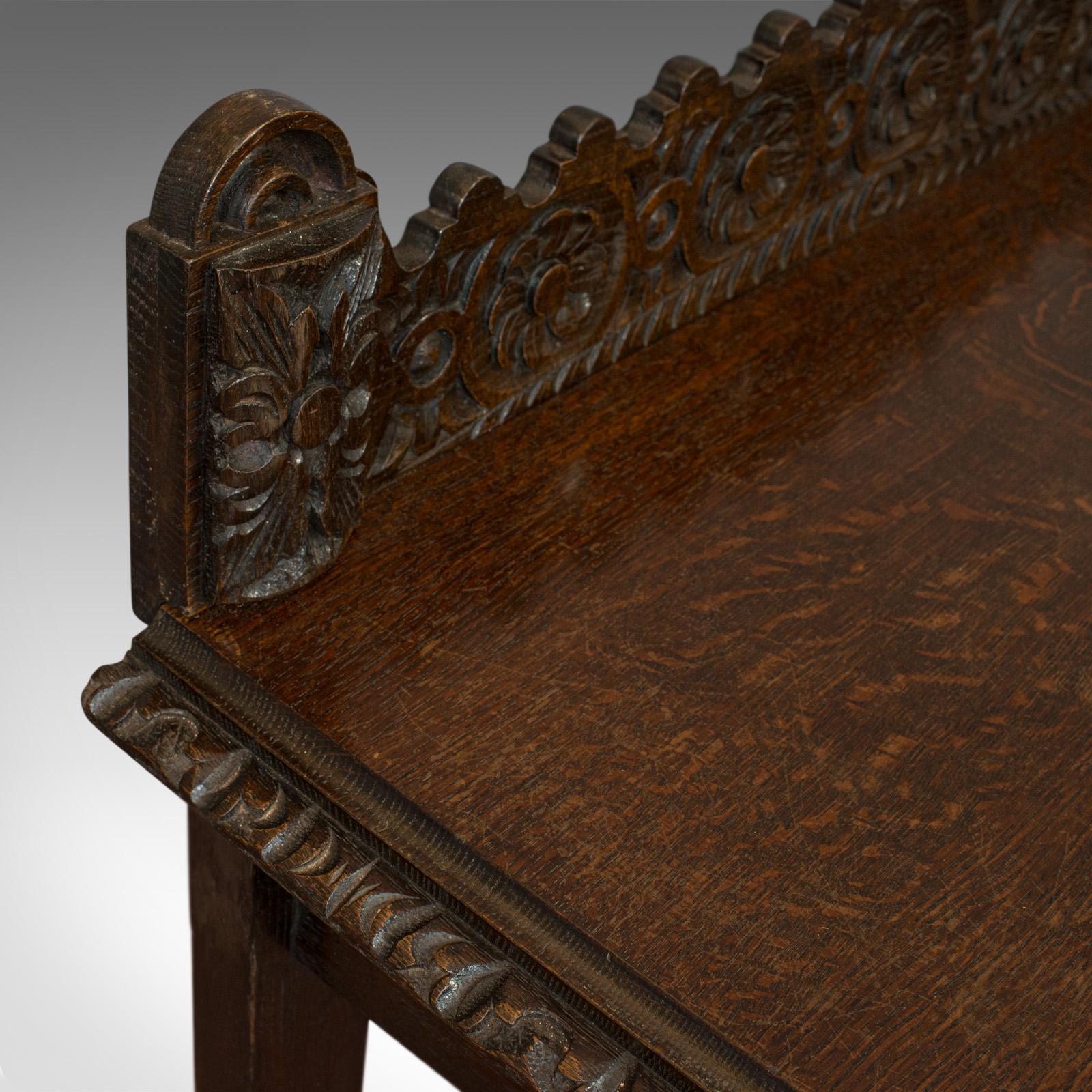 Antique Side Table, Scottish, Oak, Console, Bobbin Turned, Victorian, circa 1870 4