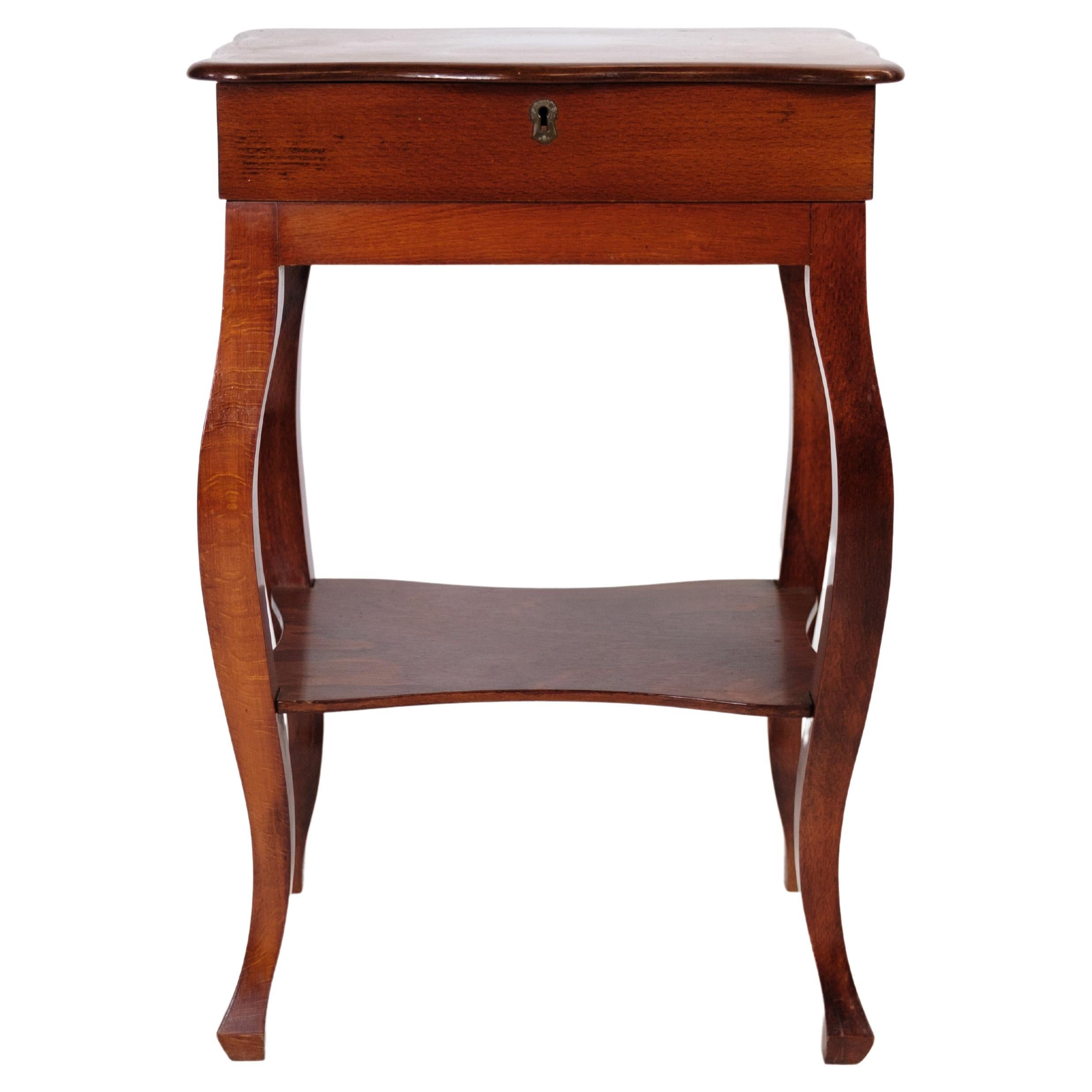 Antique Side Table with a Shelf in Mahogany from Around the 1880 For Sale