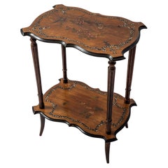 Antique Side Table with Mother of Pearl