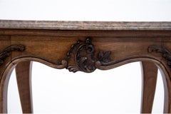 Antiker Beistelltisch mit Steinplatte, Frankreich, um 1890