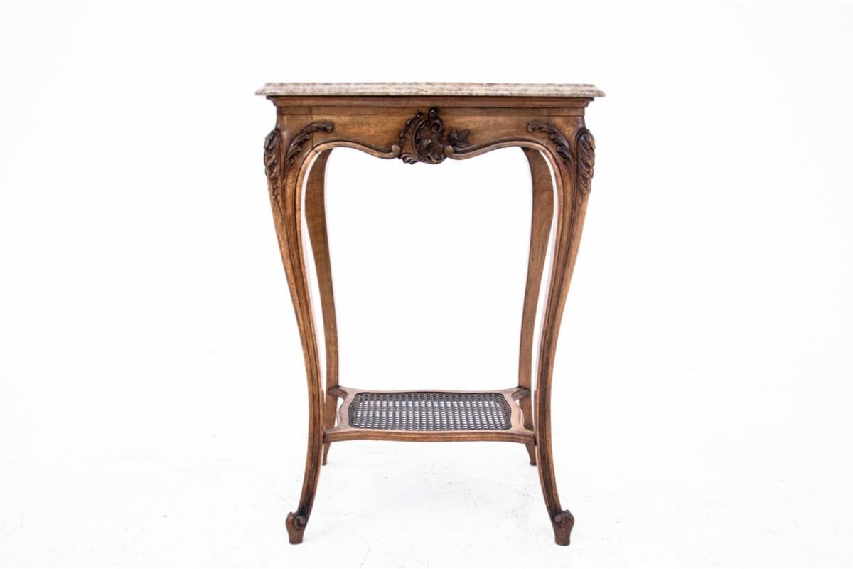 Antique Side Table with Stone Top, France, circa 1890 1