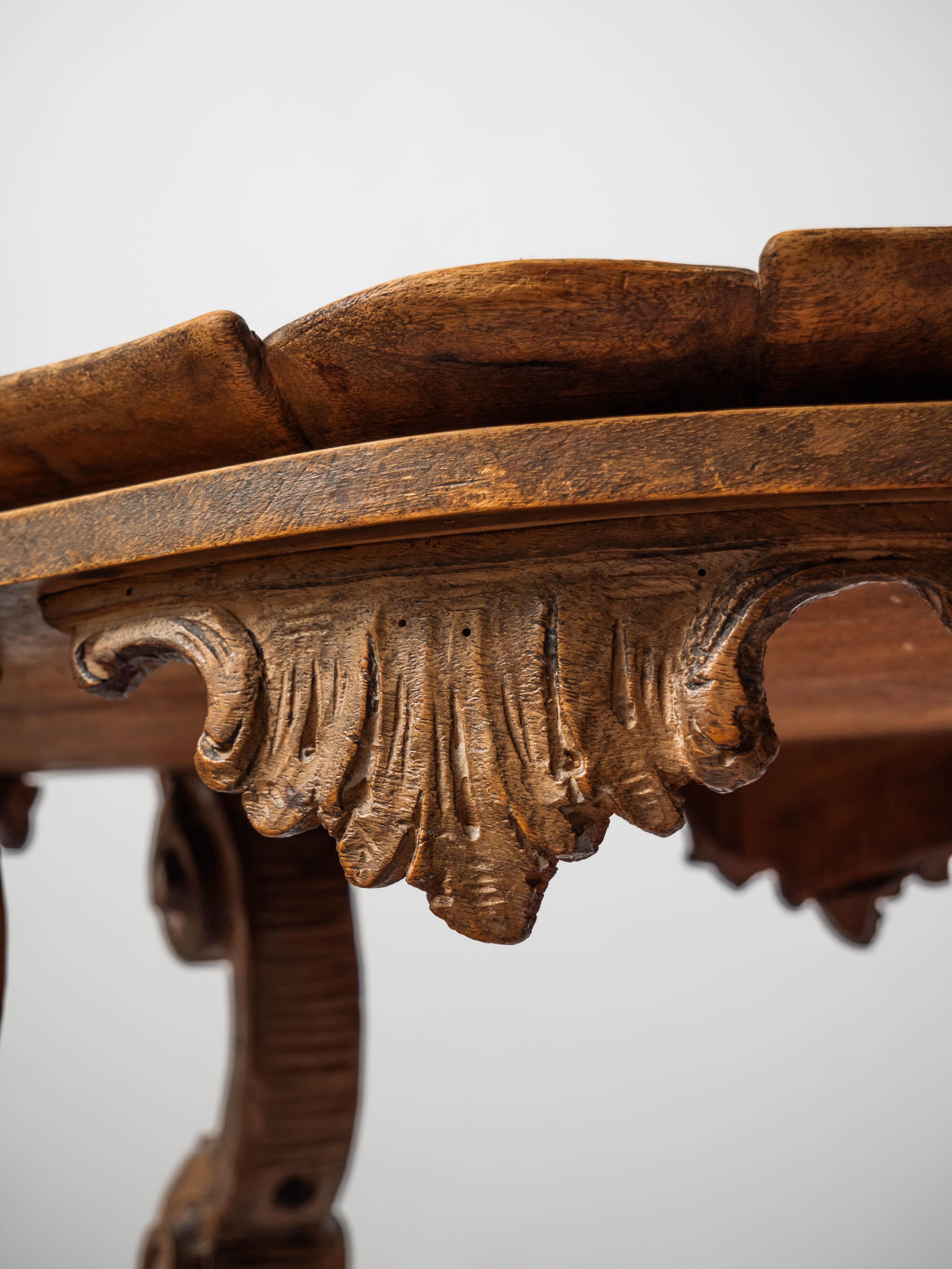 Antique side table with tray For Sale 2