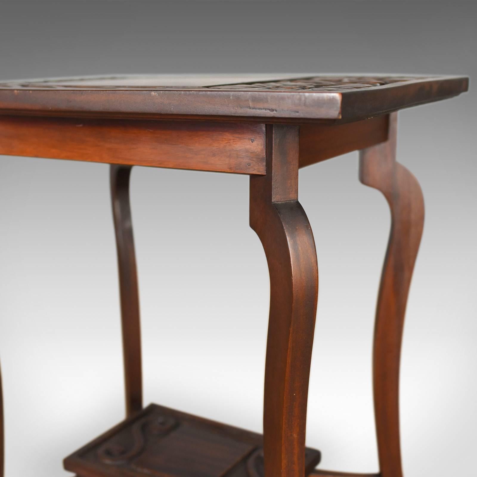 Antique Side Table, Art Nouveau Overtones, English, Mahogany, circa 1900 2
