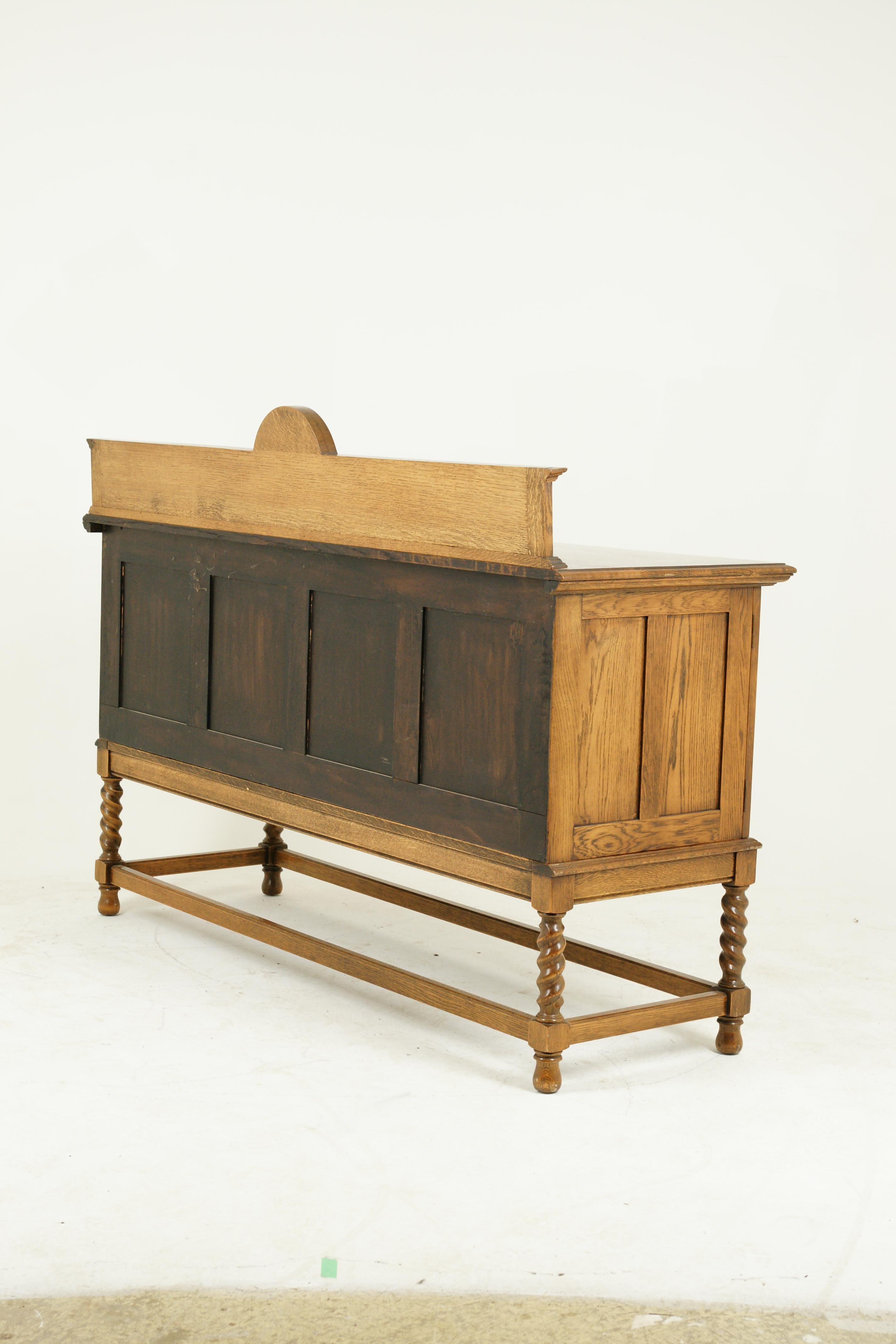 Early 20th Century Antique Sideboard, Antique Buffet, Carved Oak Credenza, Scotland 1920