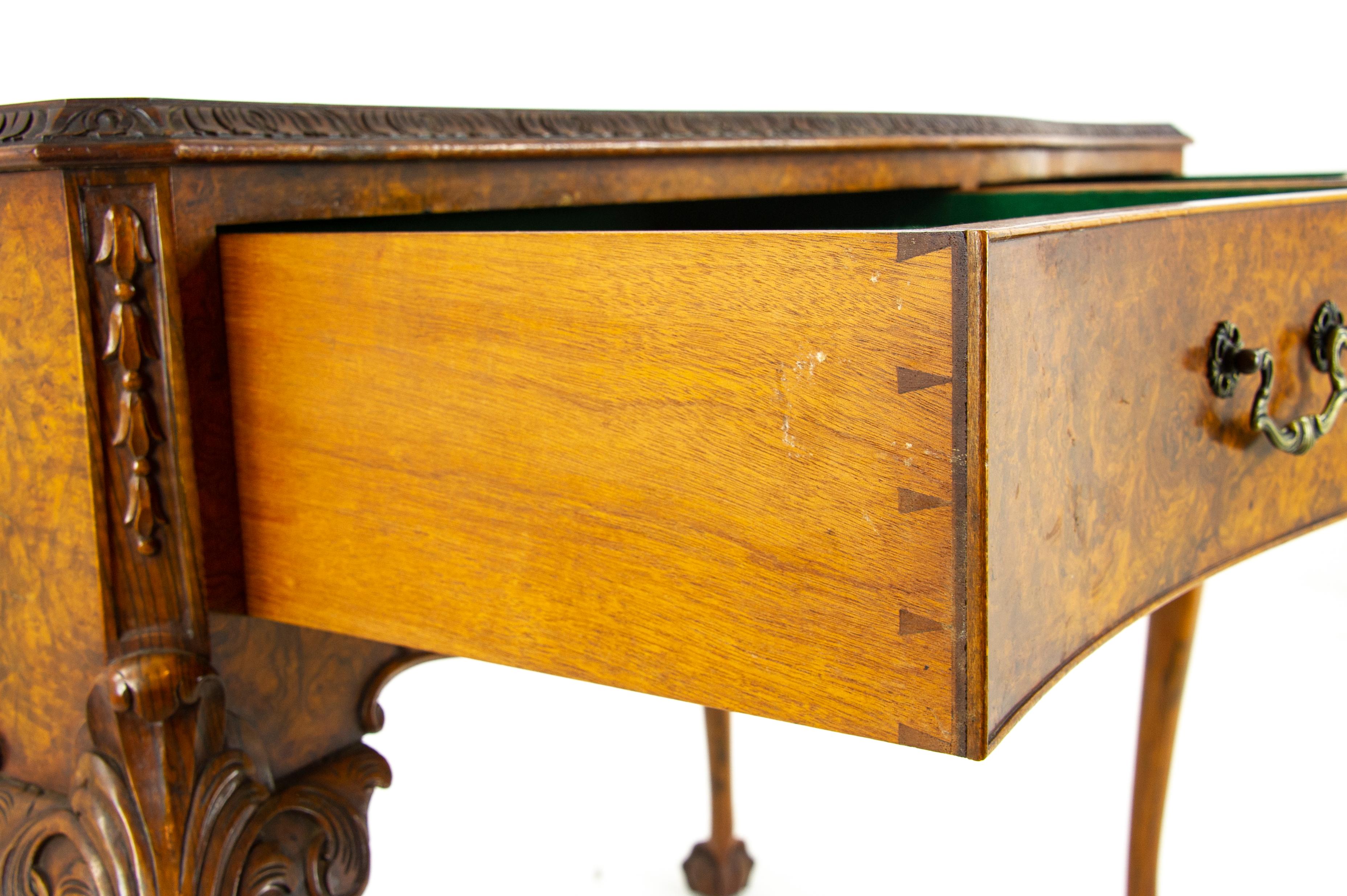 Antique Sideboard, Antique Server, Burr Walnut, Serpentine, Scotland 1930, B1347 4