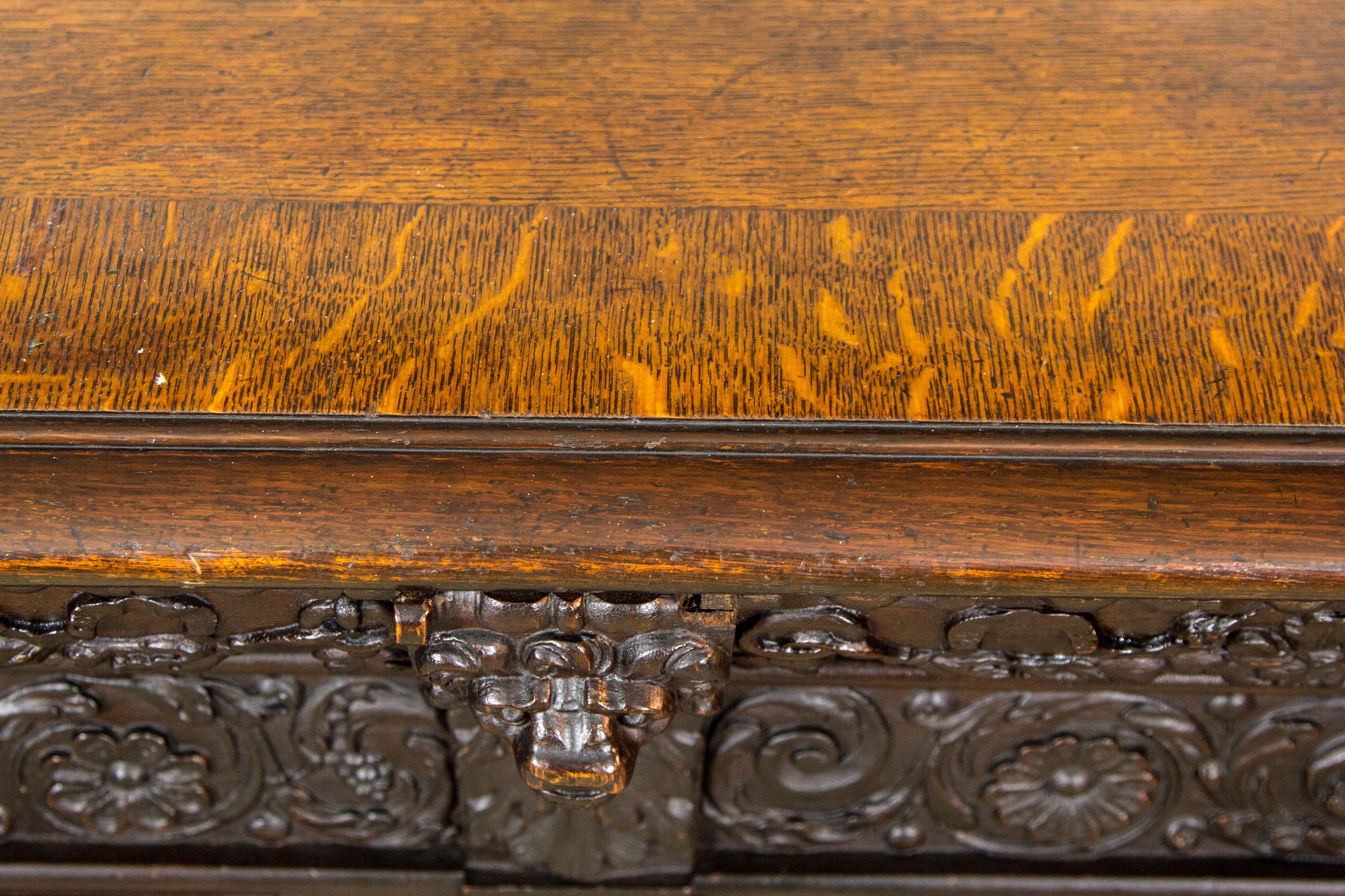 Antique Sideboard, Buffet, Victorian Sideboard, Carved Oak, Scotland, 1870 In Good Condition In Vancouver, BC