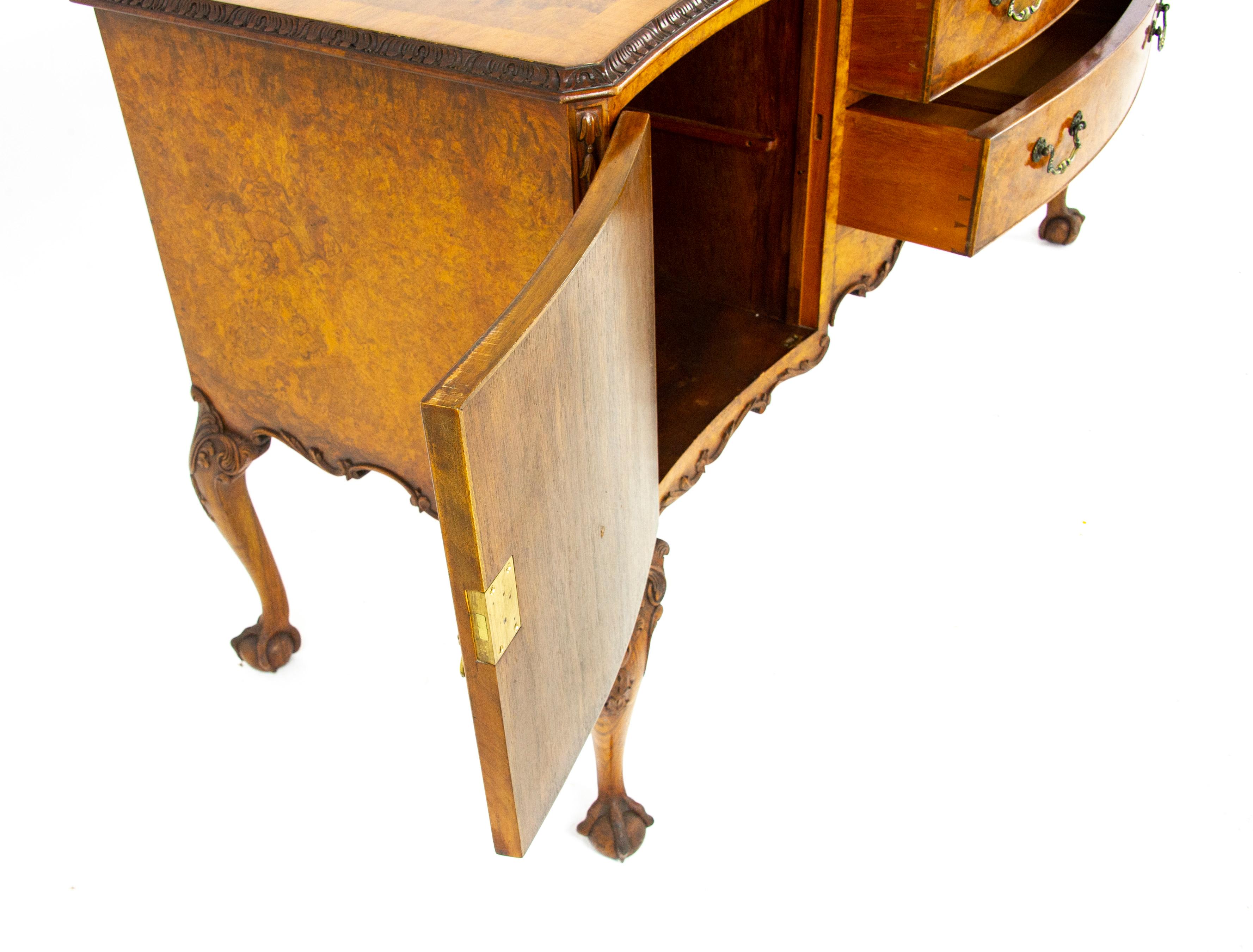 Antique Sideboard, Burr Walnut Sideboard, Walnut Buffet, Antique Furniture 6