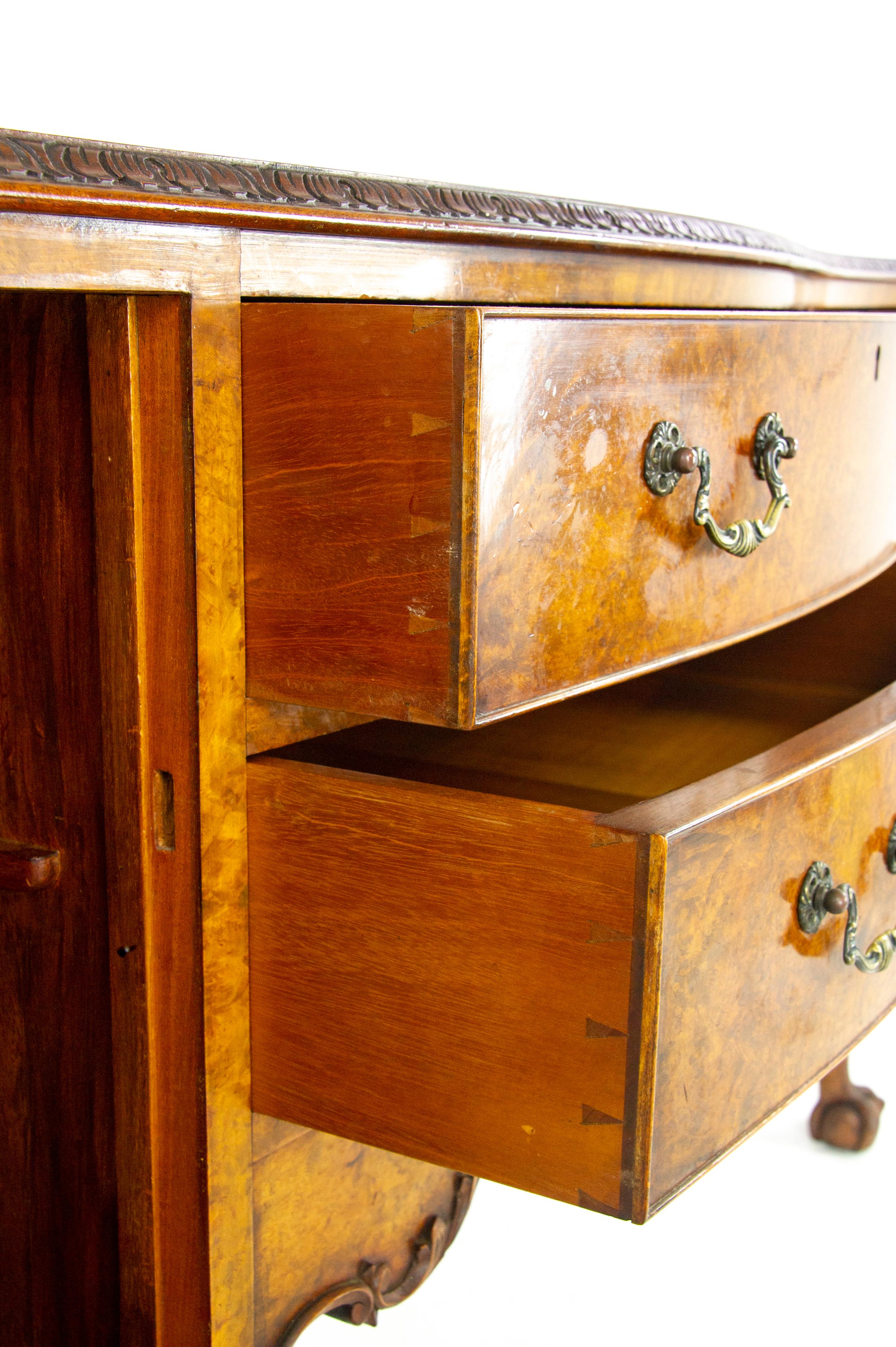 Antique Sideboard, Burr Walnut Sideboard, Walnut Buffet, Antique Furniture 7