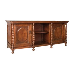 Antique Sideboard, Colonial Cabinet, Fruitwood, Cupboard, Early 20th Century
