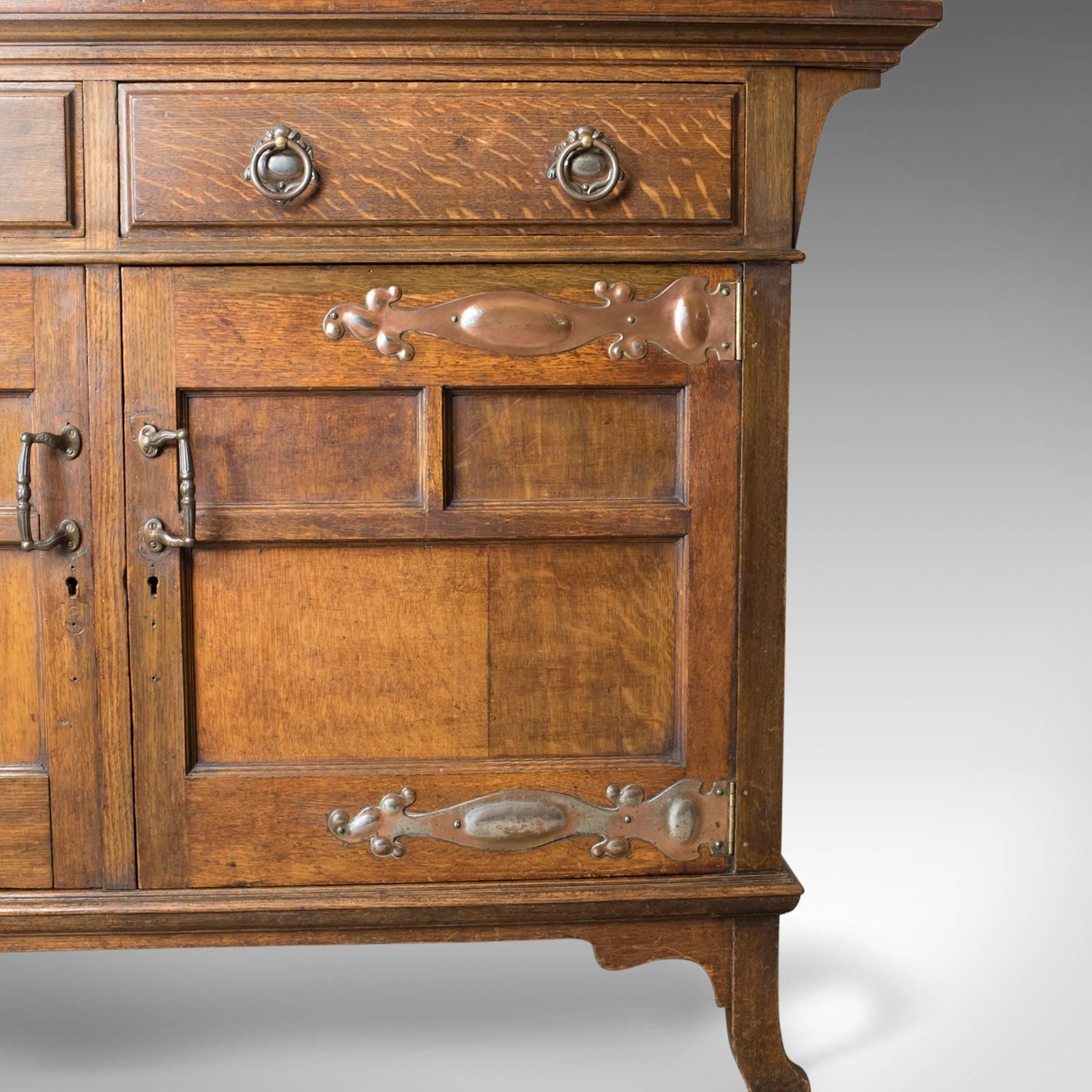 Antique Sideboard, English Oak, Arts & Crafts Cabinet, Liberty Taste, circa 1900 For Sale 3