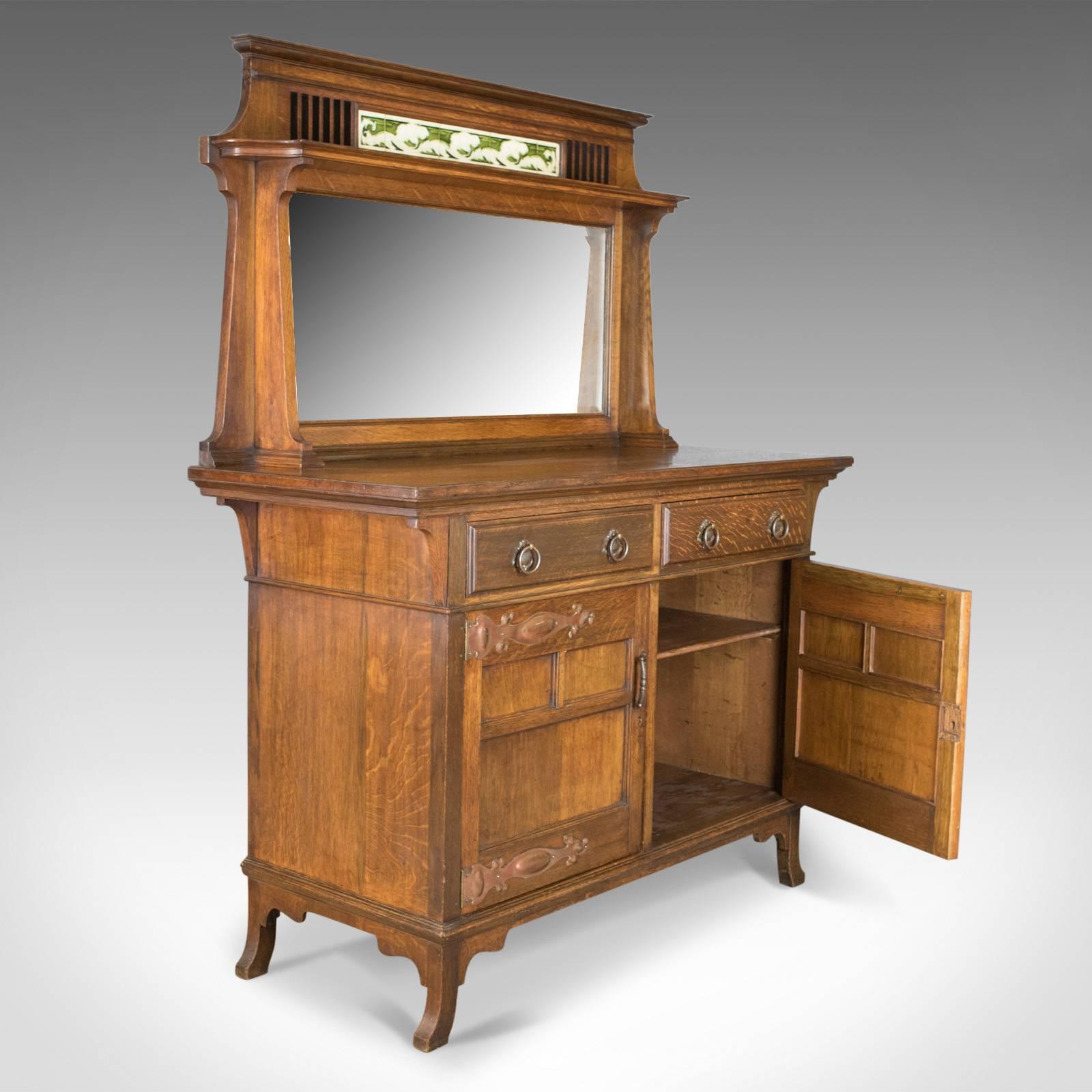 Antique Sideboard, English Oak, Arts & Crafts Cabinet, Liberty Taste, circa 1900 For Sale 1