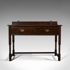 Antique Sideboard, English, Oak, Dresser, Table, Desk, Harris Lebus, Edwardian
