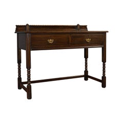 Antique Sideboard, English, Oak, Dresser, Table, Desk, Harris Lebus, Edwardian