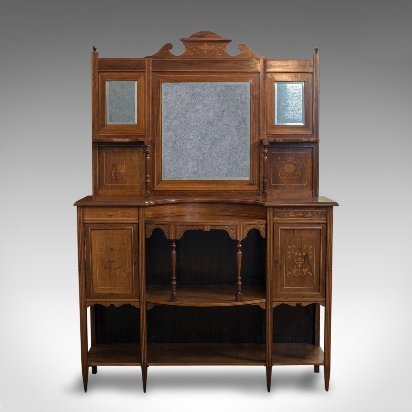 This is an antique sideboard. An English, rosewood dresser with boxwood inlay and dating to the Victorian period, circa 1900.

Impressive form and eye-catching detail
Displaying a desirable aged patina
Rosewood resplendent with Fine grain