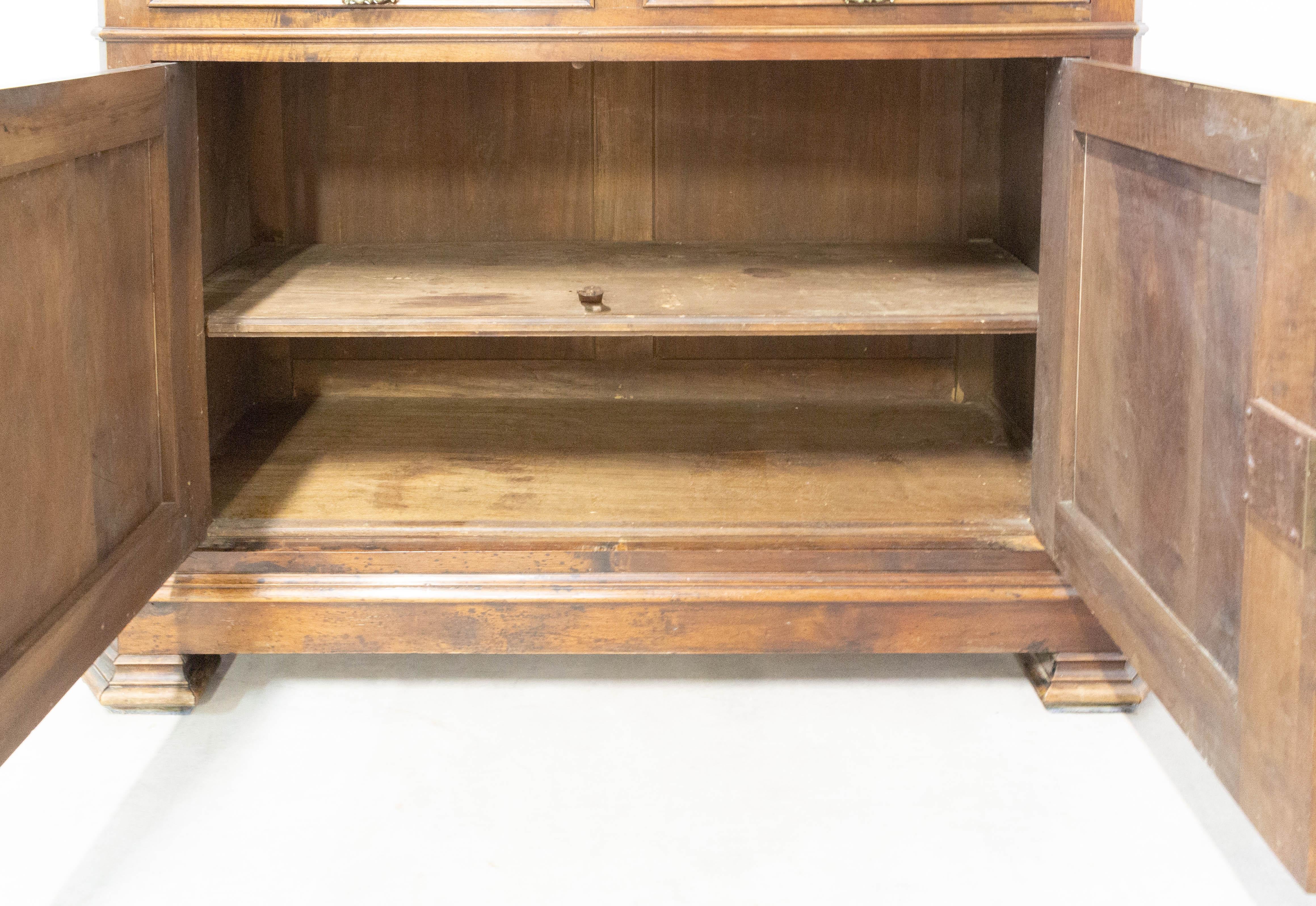 Antique Sideboard French Carved Walnut Buffet, Late 19th Century 4