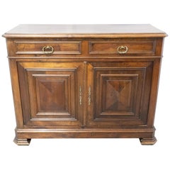 Antique Sideboard French Carved Walnut Buffet, Late 19th Century